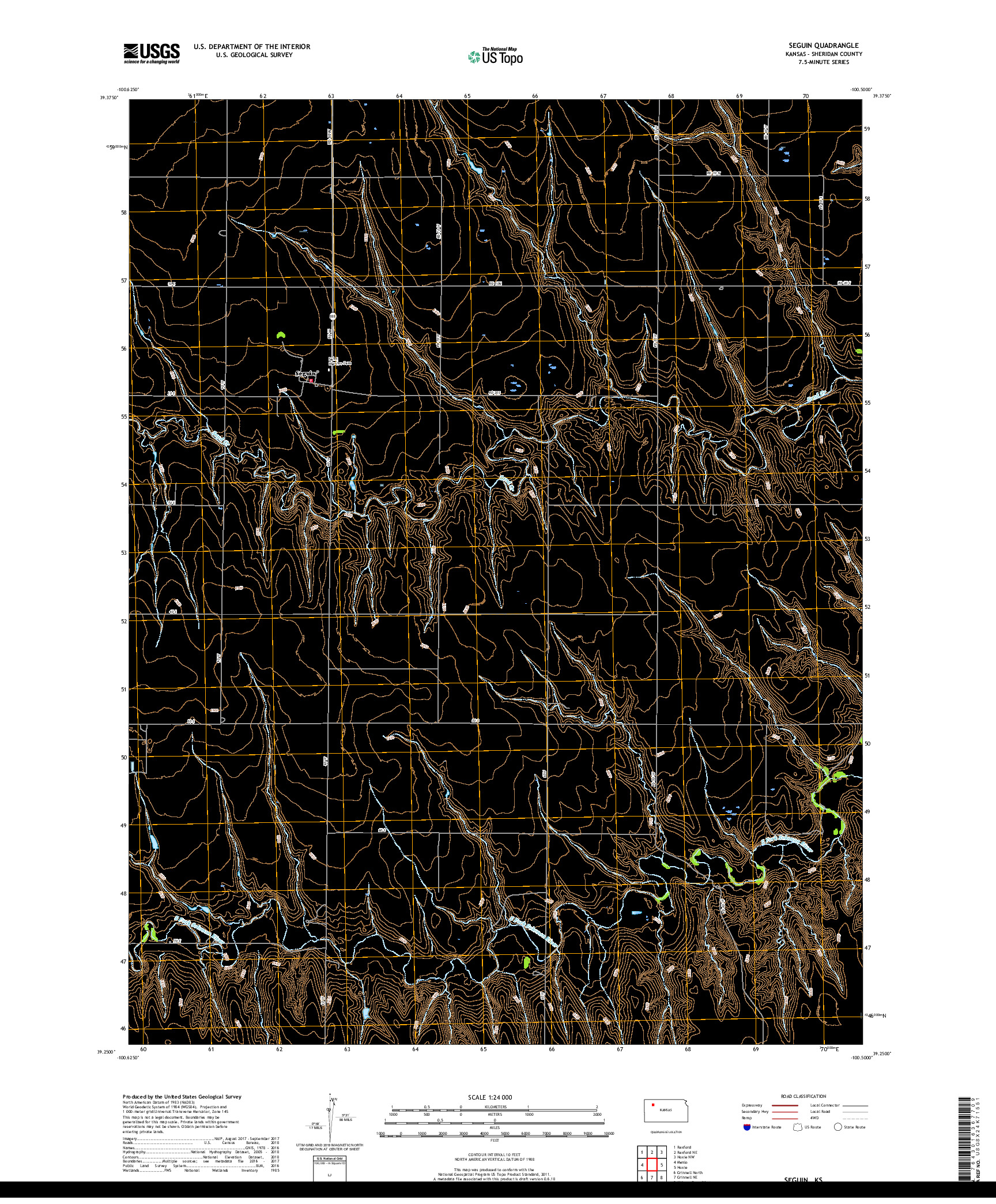 USGS US TOPO 7.5-MINUTE MAP FOR SEGUIN, KS 2018