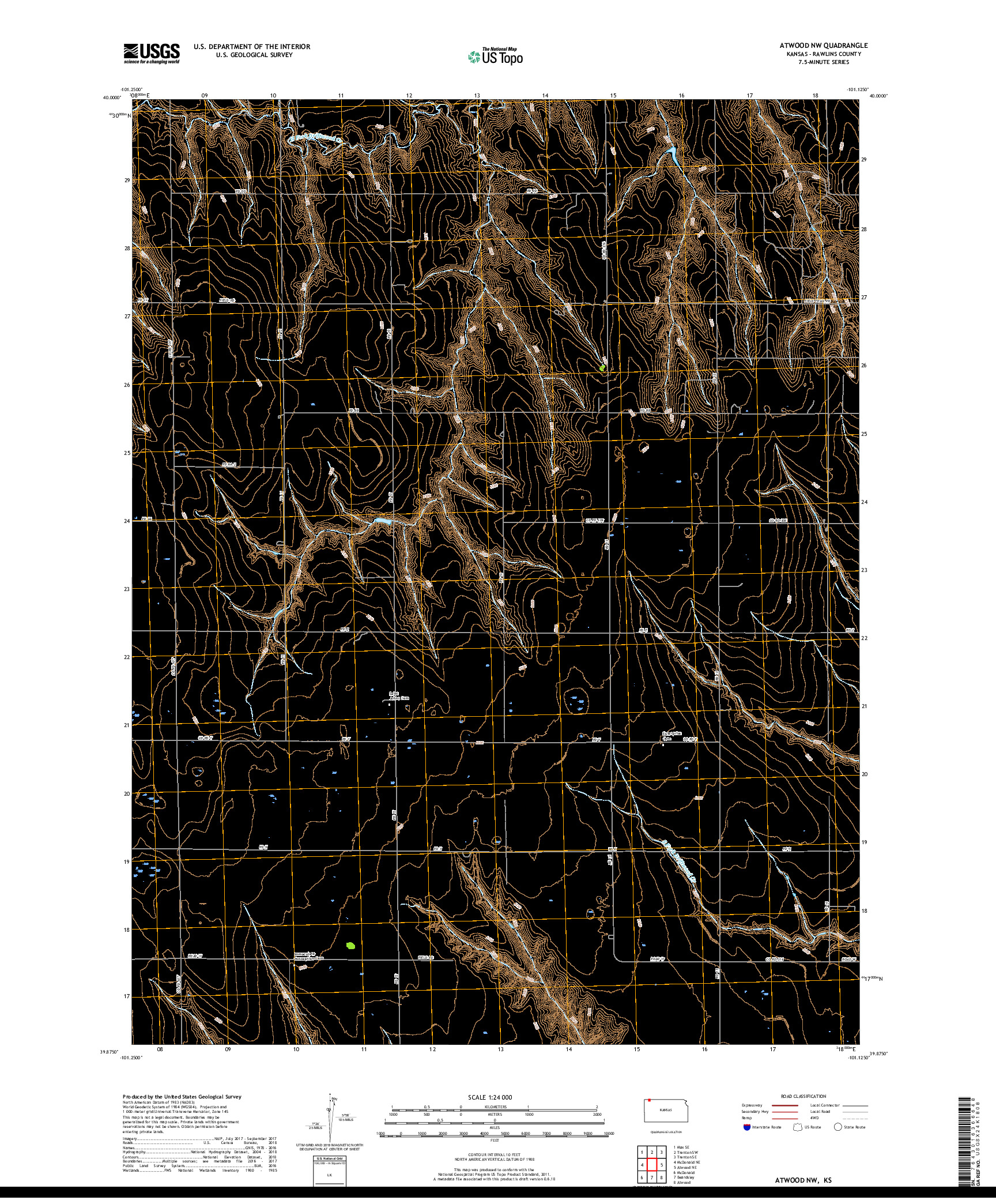 USGS US TOPO 7.5-MINUTE MAP FOR ATWOOD NW, KS 2018