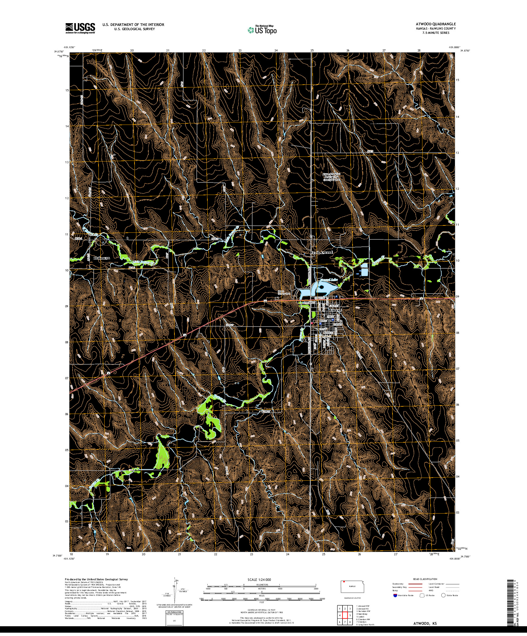 USGS US TOPO 7.5-MINUTE MAP FOR ATWOOD, KS 2018