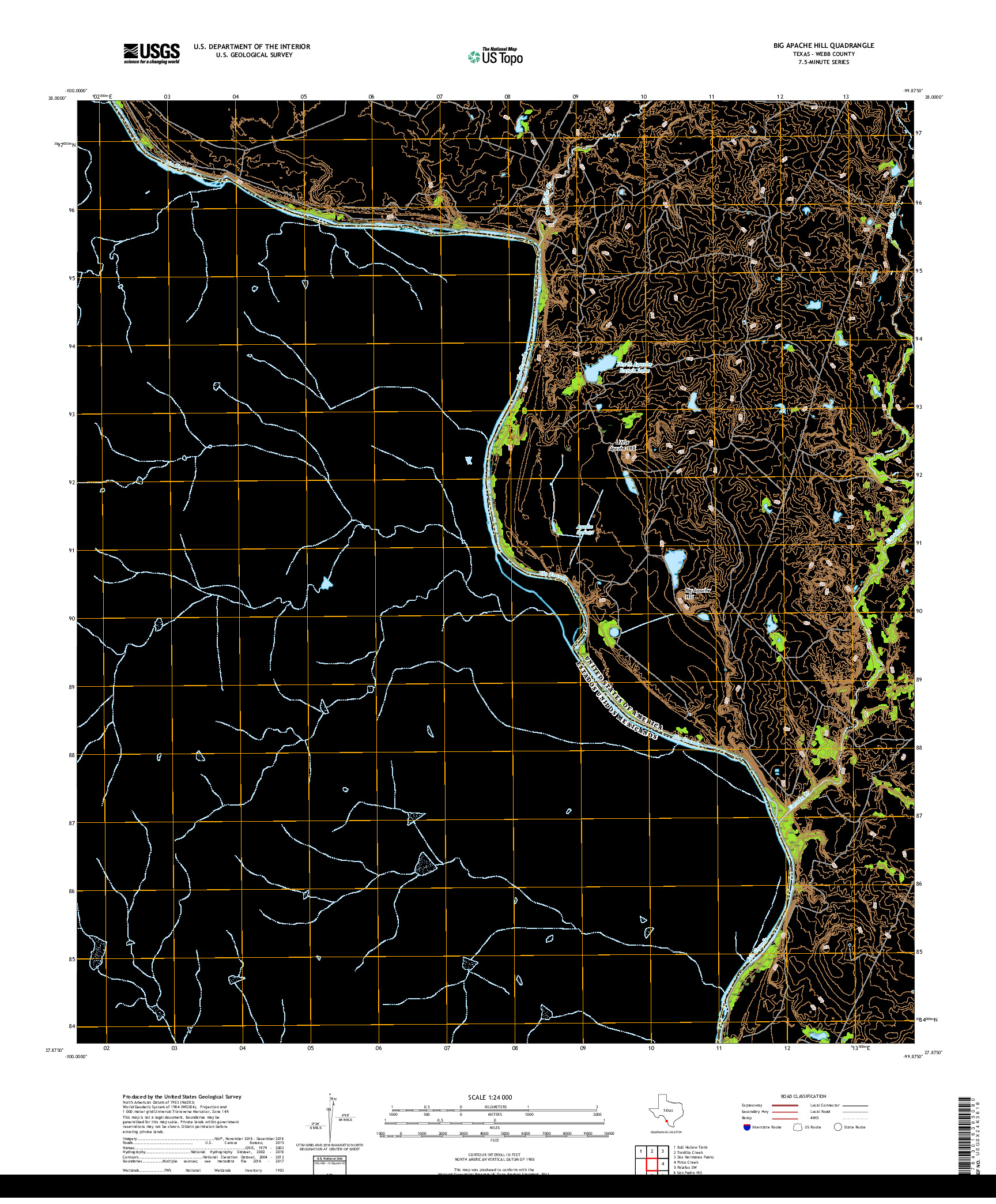 USGS US TOPO 7.5-MINUTE MAP FOR BIG APACHE HILL, TX,COA 2019