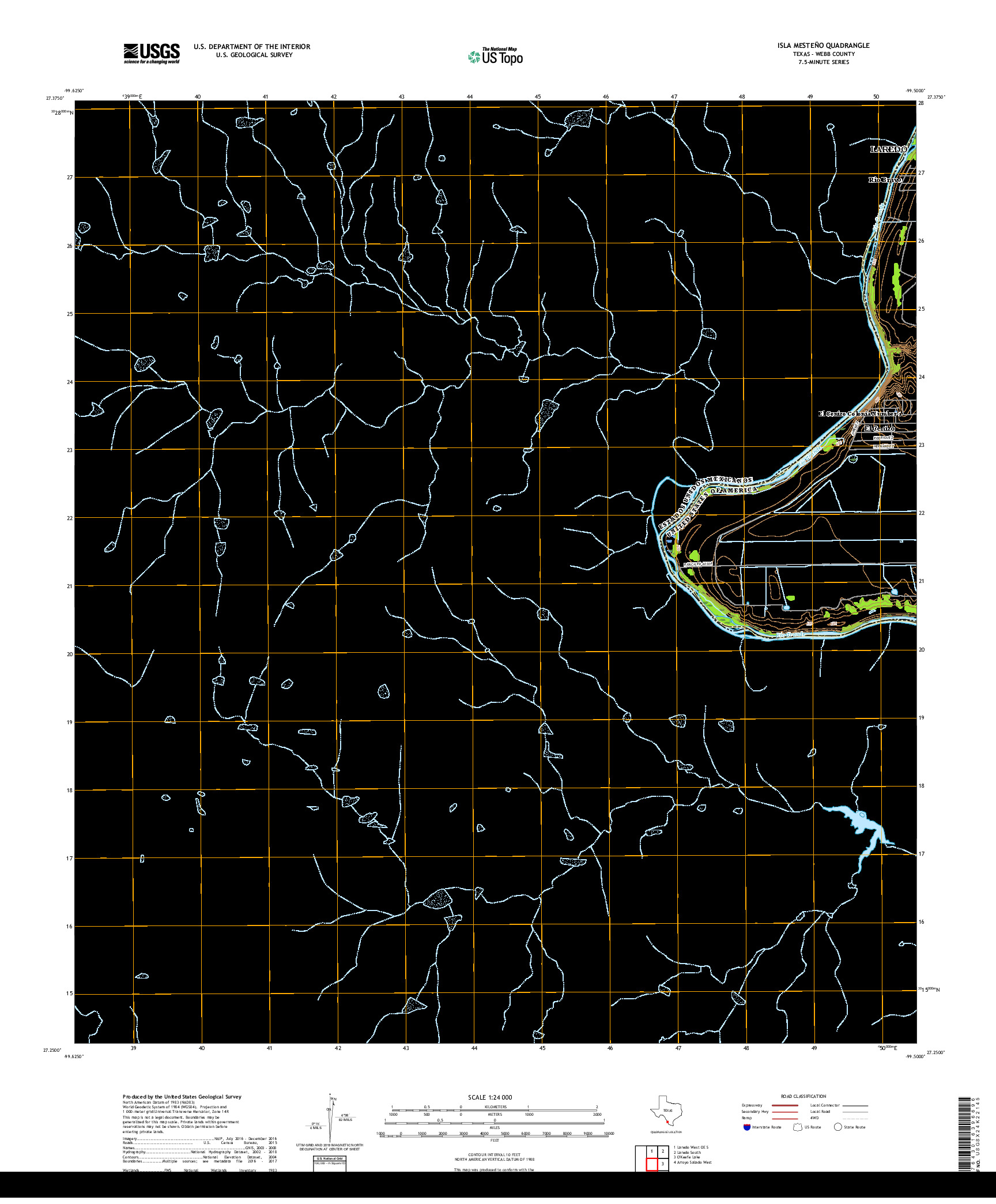 USGS US TOPO 7.5-MINUTE MAP FOR ISLA MESTENO, TX,TAM 2019