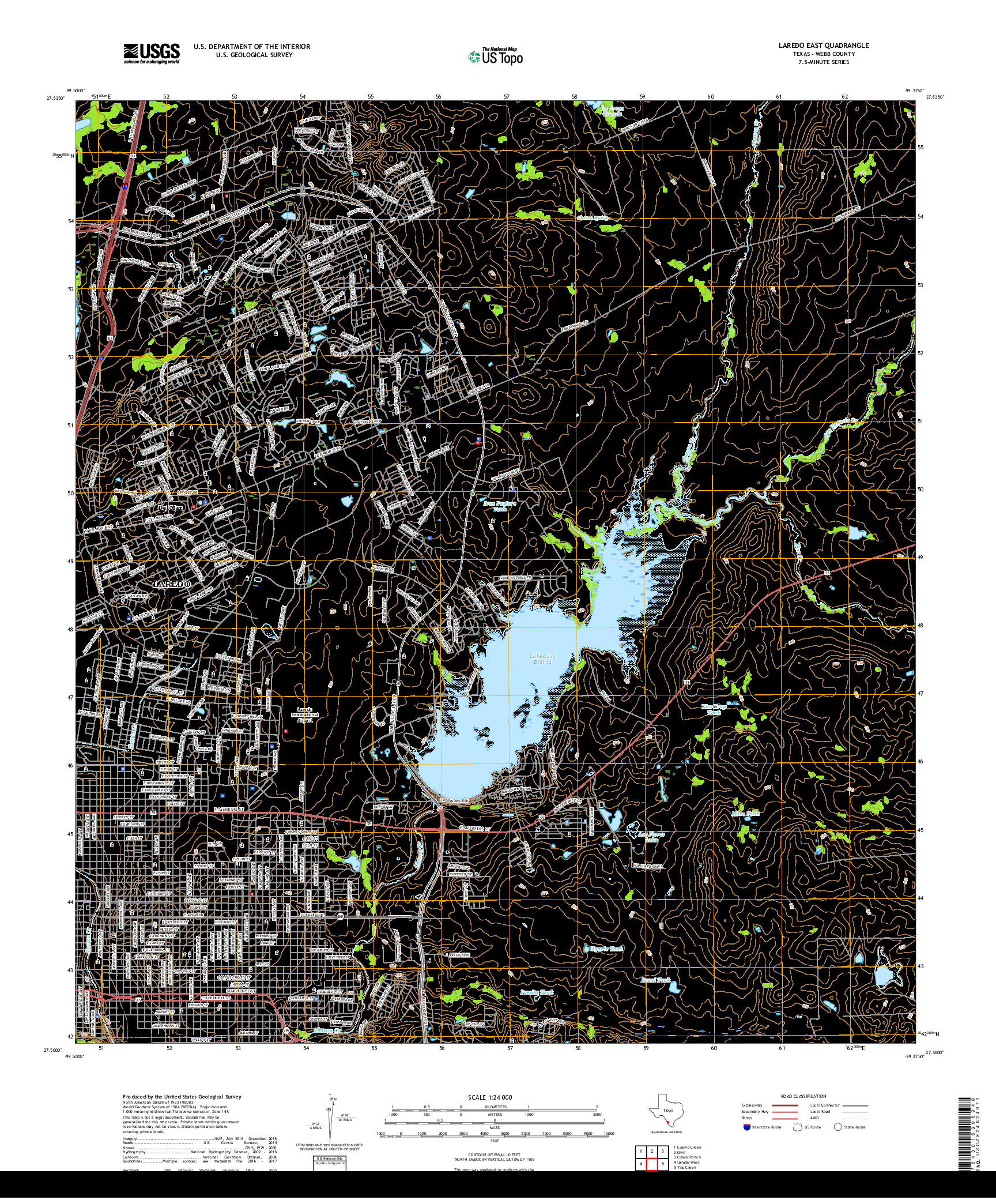 USGS US TOPO 7.5-MINUTE MAP FOR LAREDO EAST, TX 2019