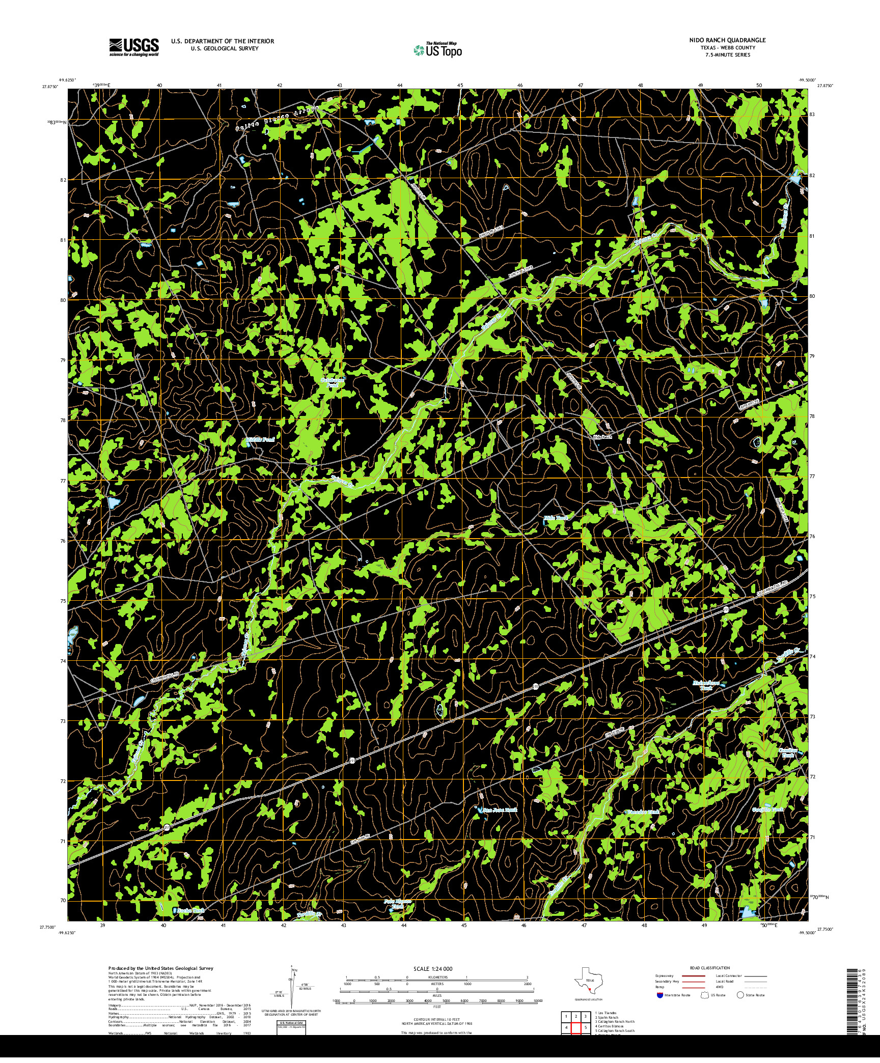 USGS US TOPO 7.5-MINUTE MAP FOR NIDO RANCH, TX 2019