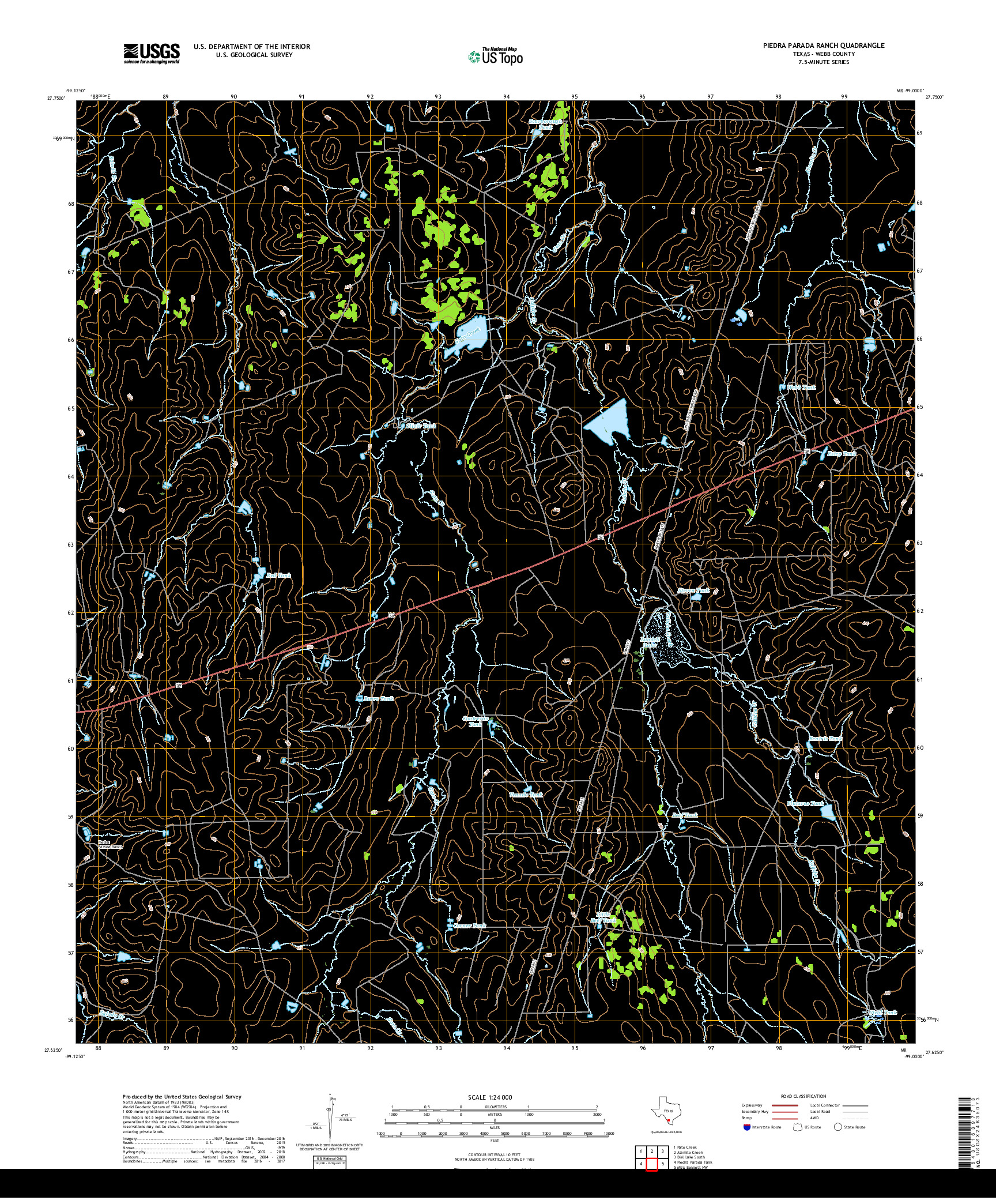 USGS US TOPO 7.5-MINUTE MAP FOR PIEDRA PARADA RANCH, TX 2019