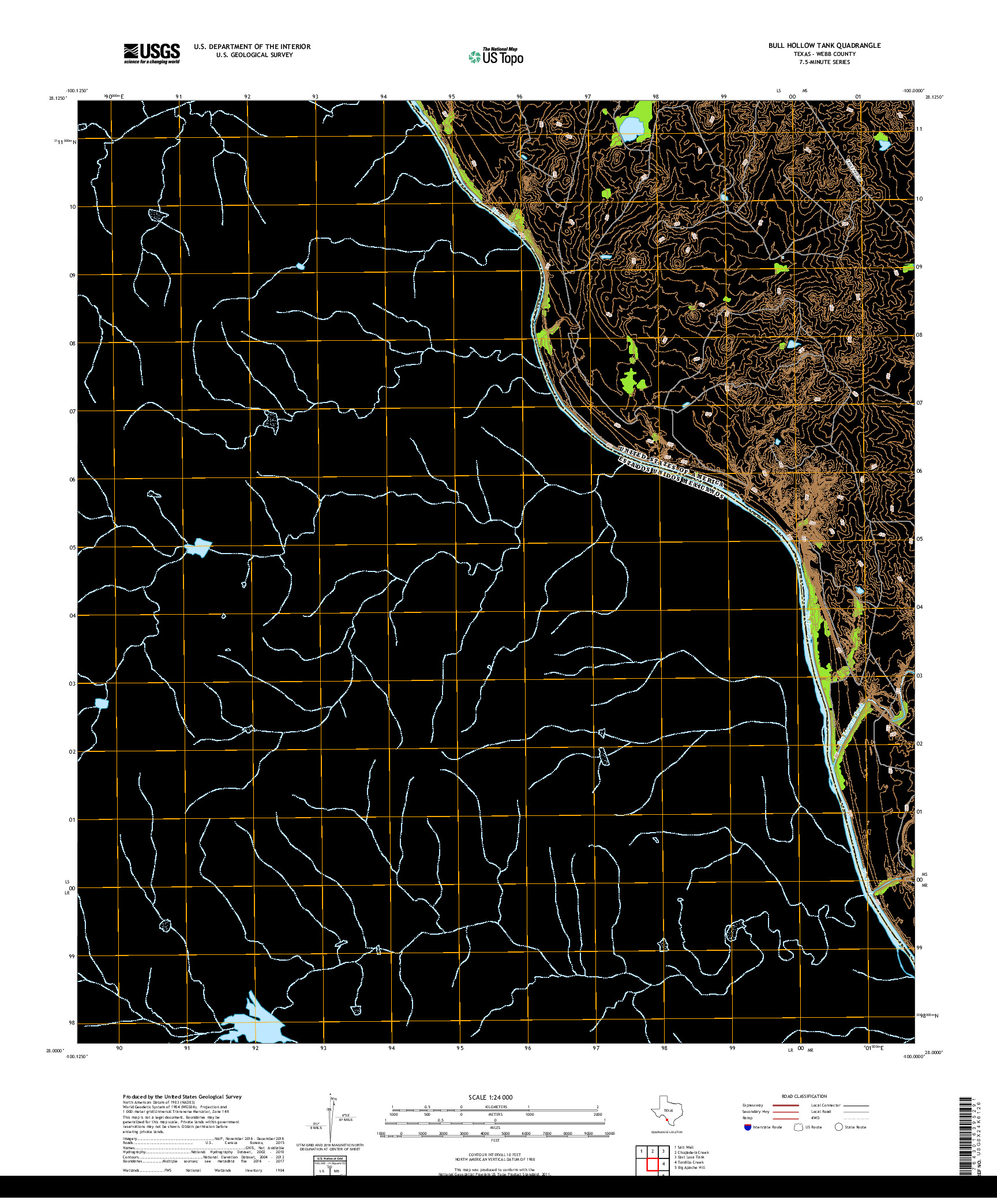 USGS US TOPO 7.5-MINUTE MAP FOR BULL HOLLOW TANK, TX,COA 2019