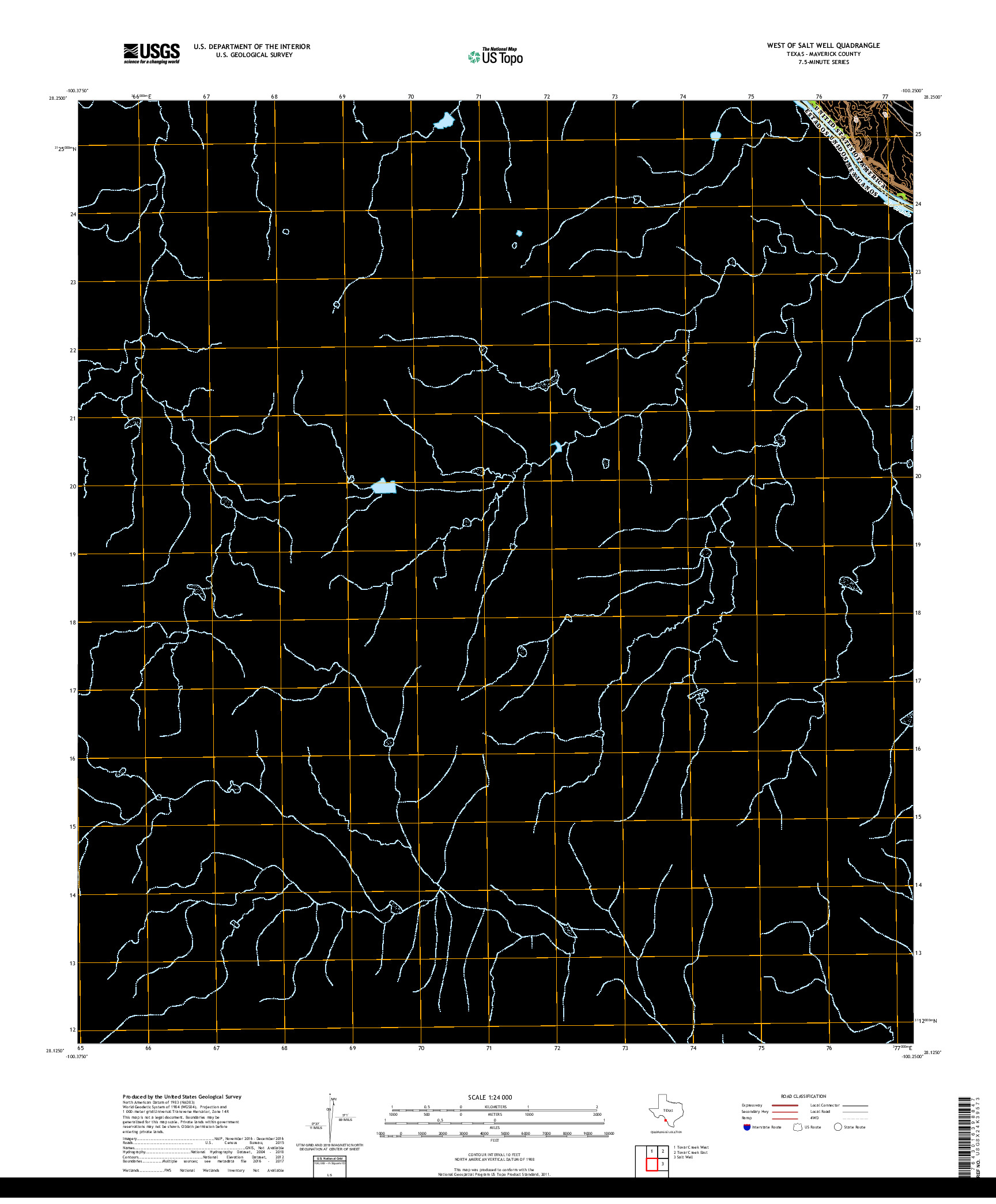 USGS US TOPO 7.5-MINUTE MAP FOR WEST OF SALT WELL, TX,COA 2019