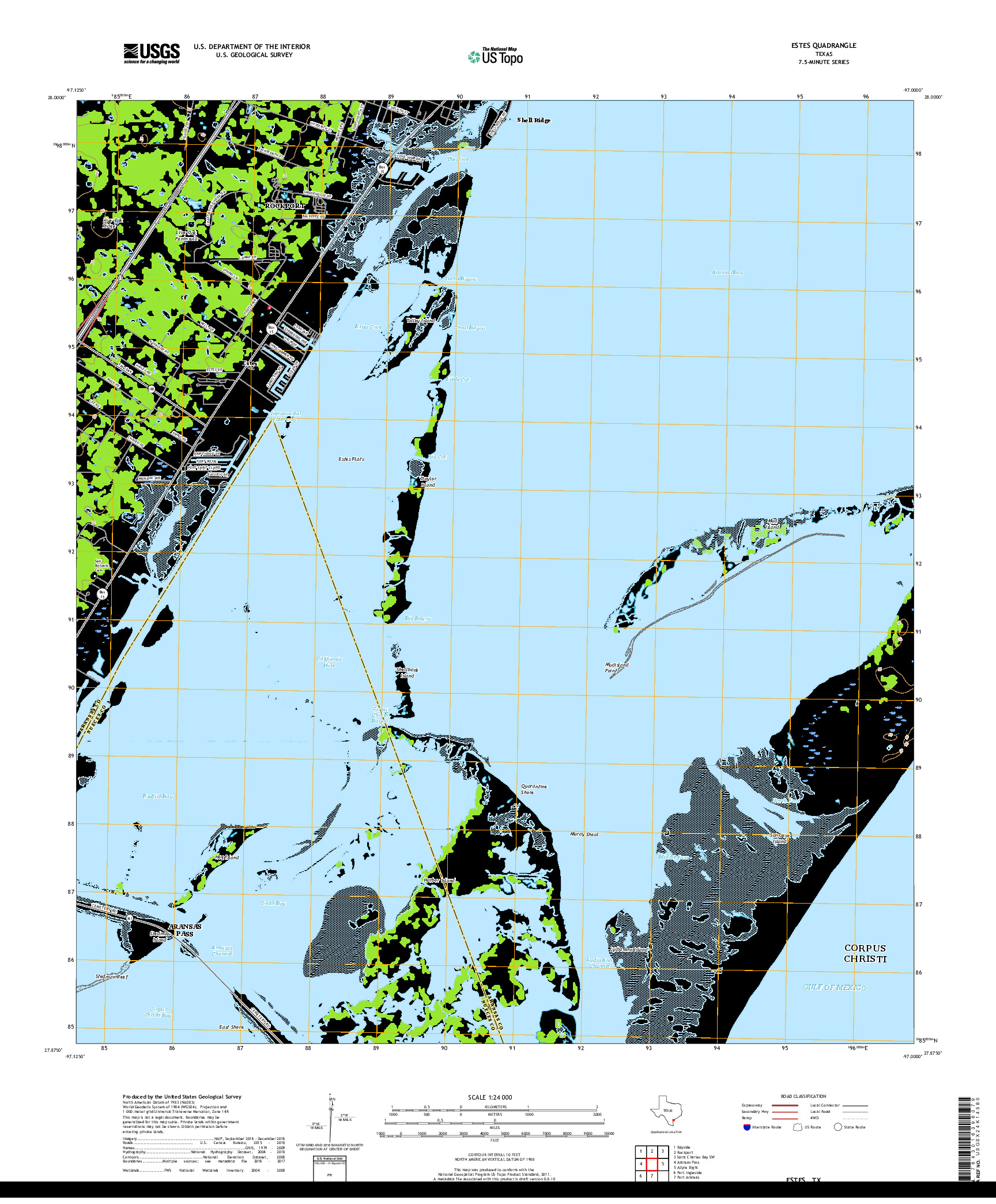 USGS US TOPO 7.5-MINUTE MAP FOR ESTES, TX 2019