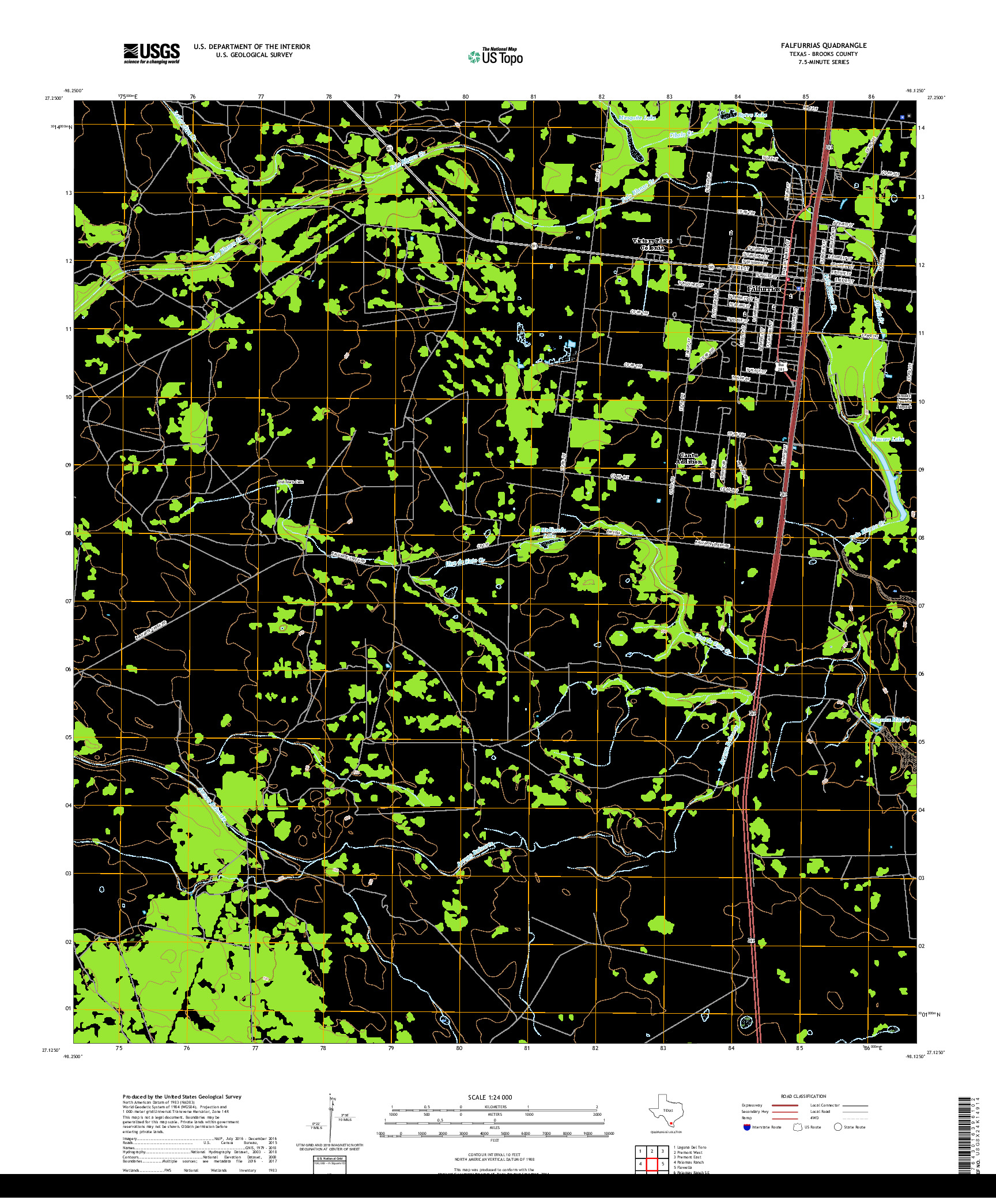 USGS US TOPO 7.5-MINUTE MAP FOR FALFURRIAS, TX 2019
