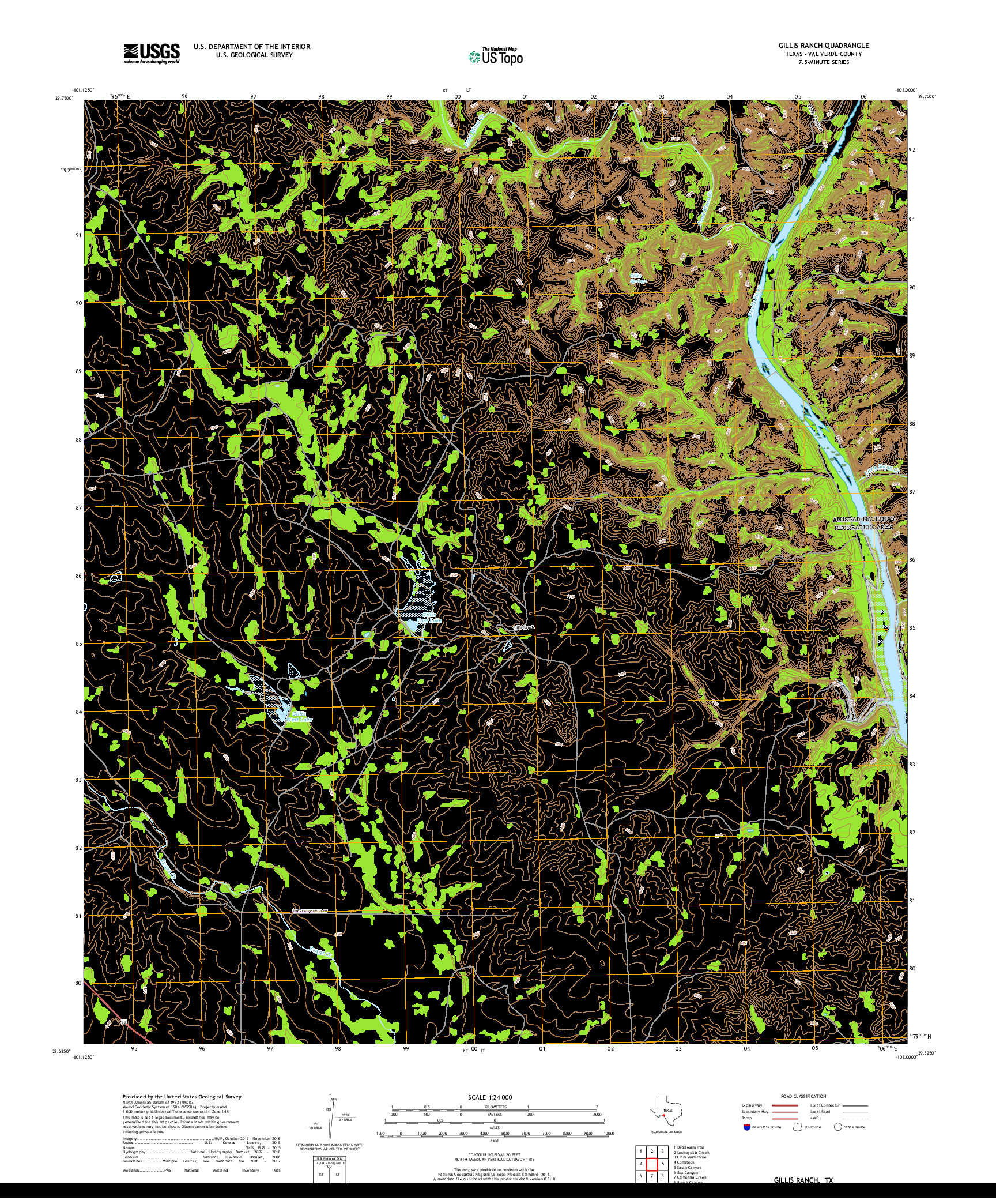 USGS US TOPO 7.5-MINUTE MAP FOR GILLIS RANCH, TX 2019