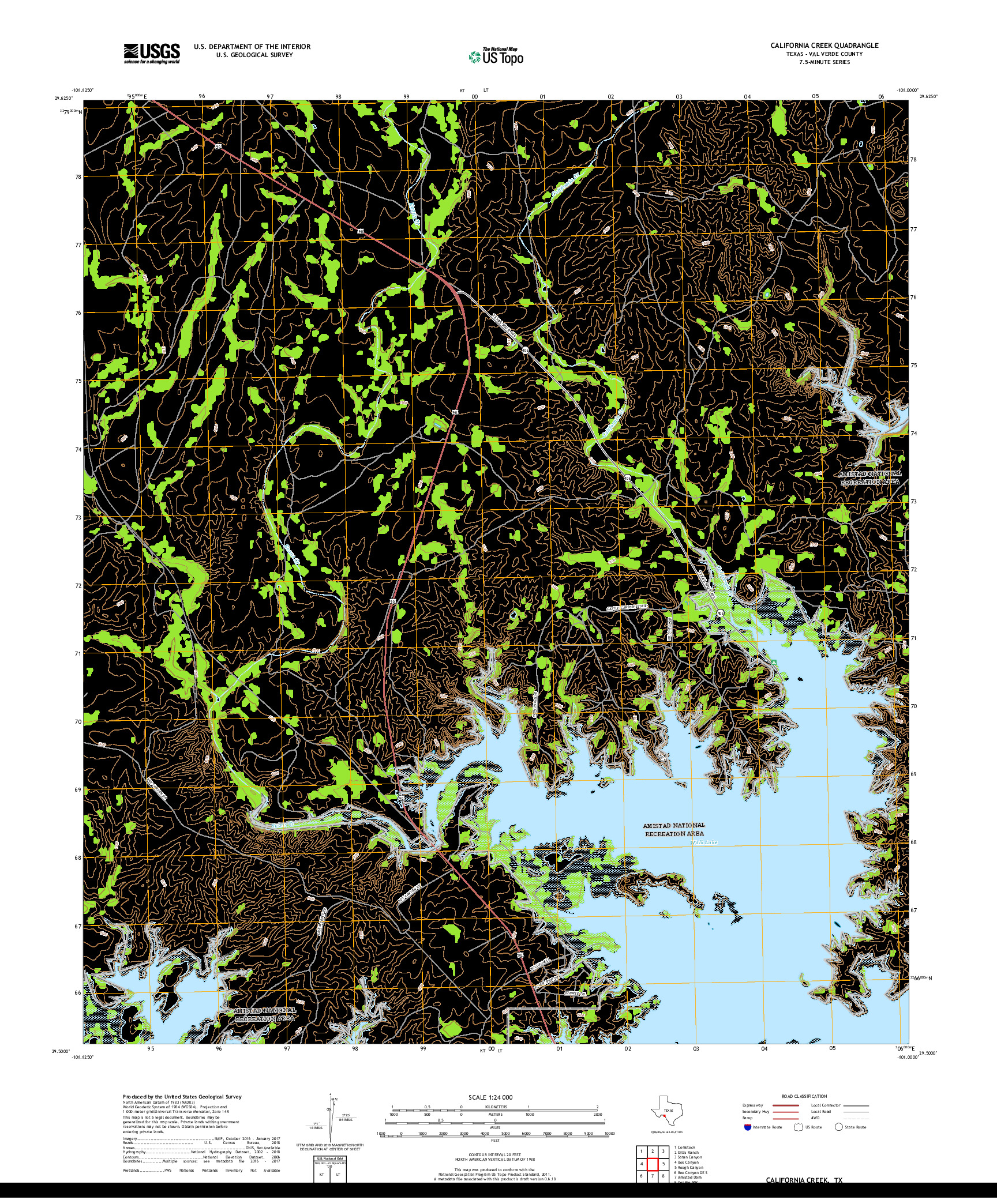 USGS US TOPO 7.5-MINUTE MAP FOR CALIFORNIA CREEK, TX 2019