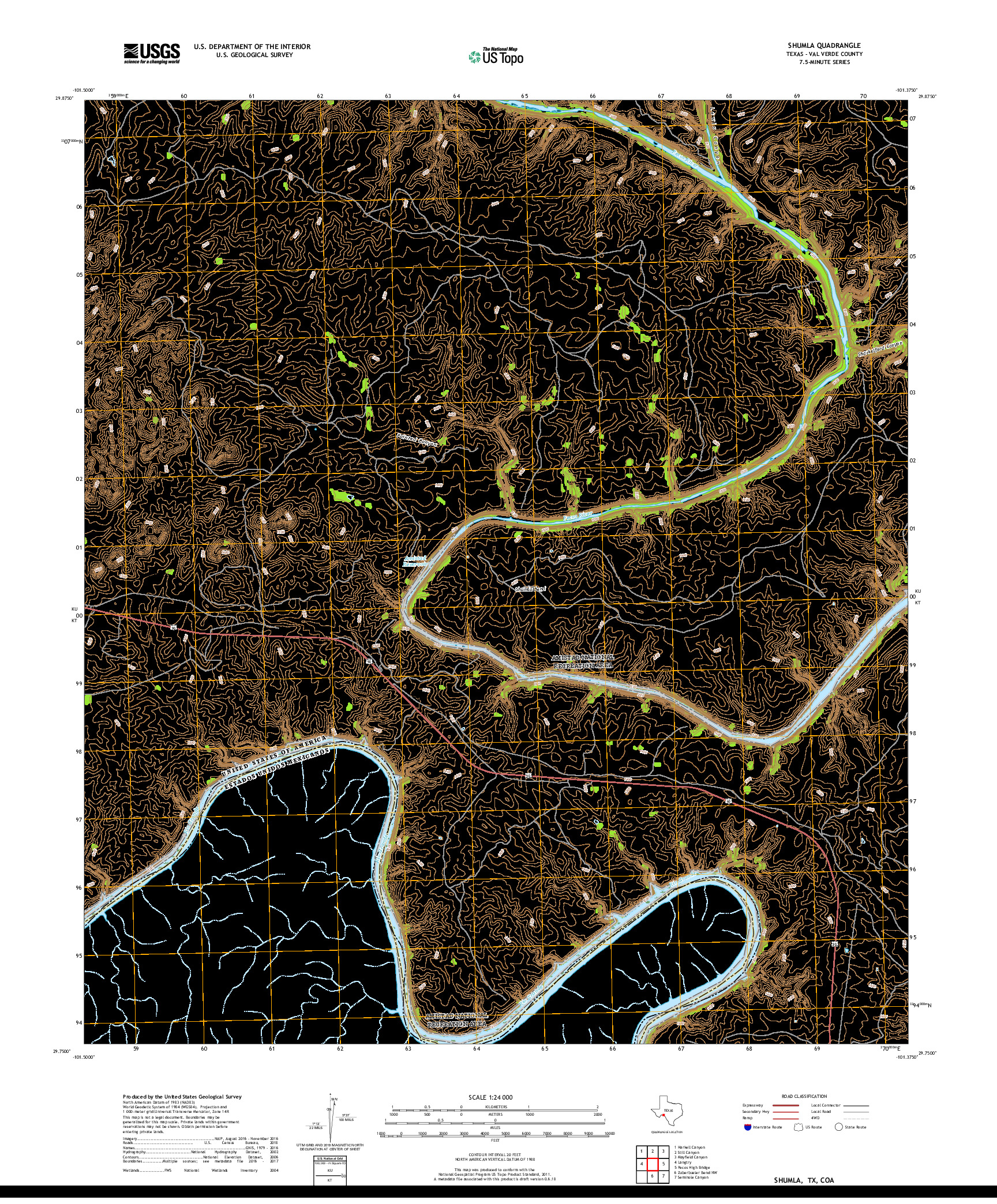 USGS US TOPO 7.5-MINUTE MAP FOR SHUMLA, TX,COA 2019
