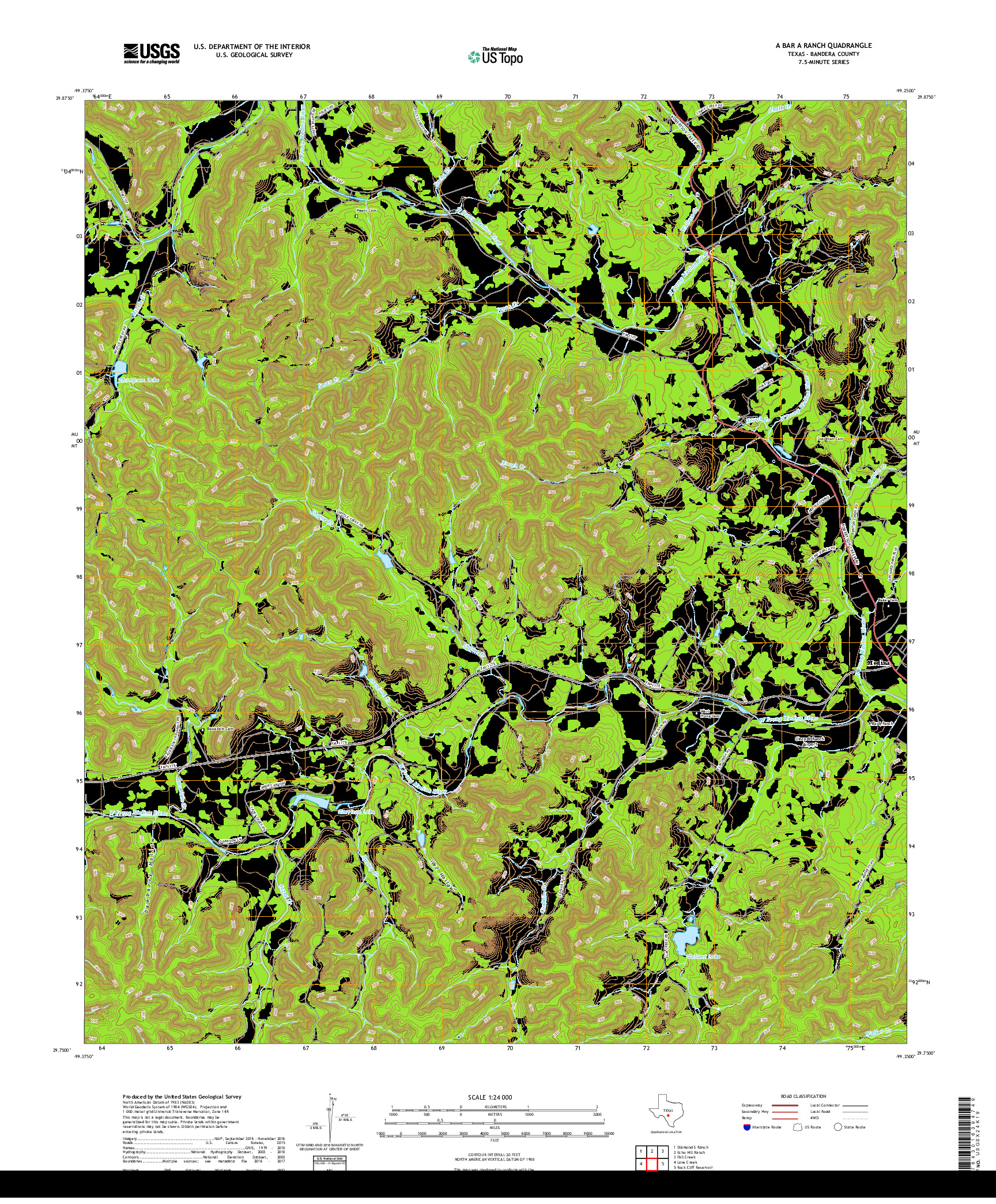 USGS US TOPO 7.5-MINUTE MAP FOR A BAR A RANCH, TX 2019