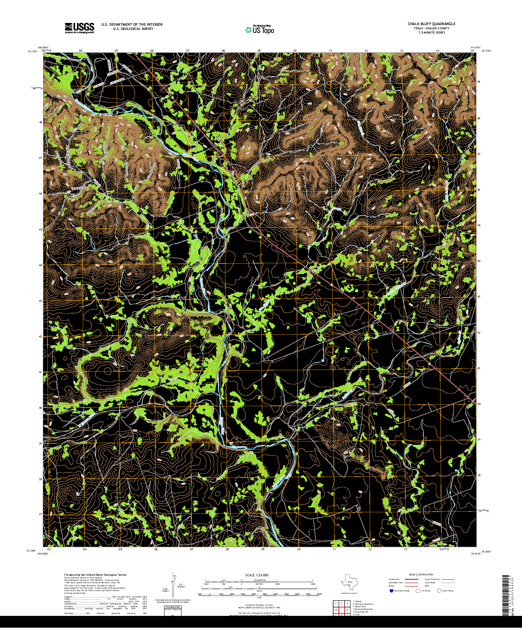 USGS US TOPO 7.5-MINUTE MAP FOR CHALK BLUFF, TX 2019