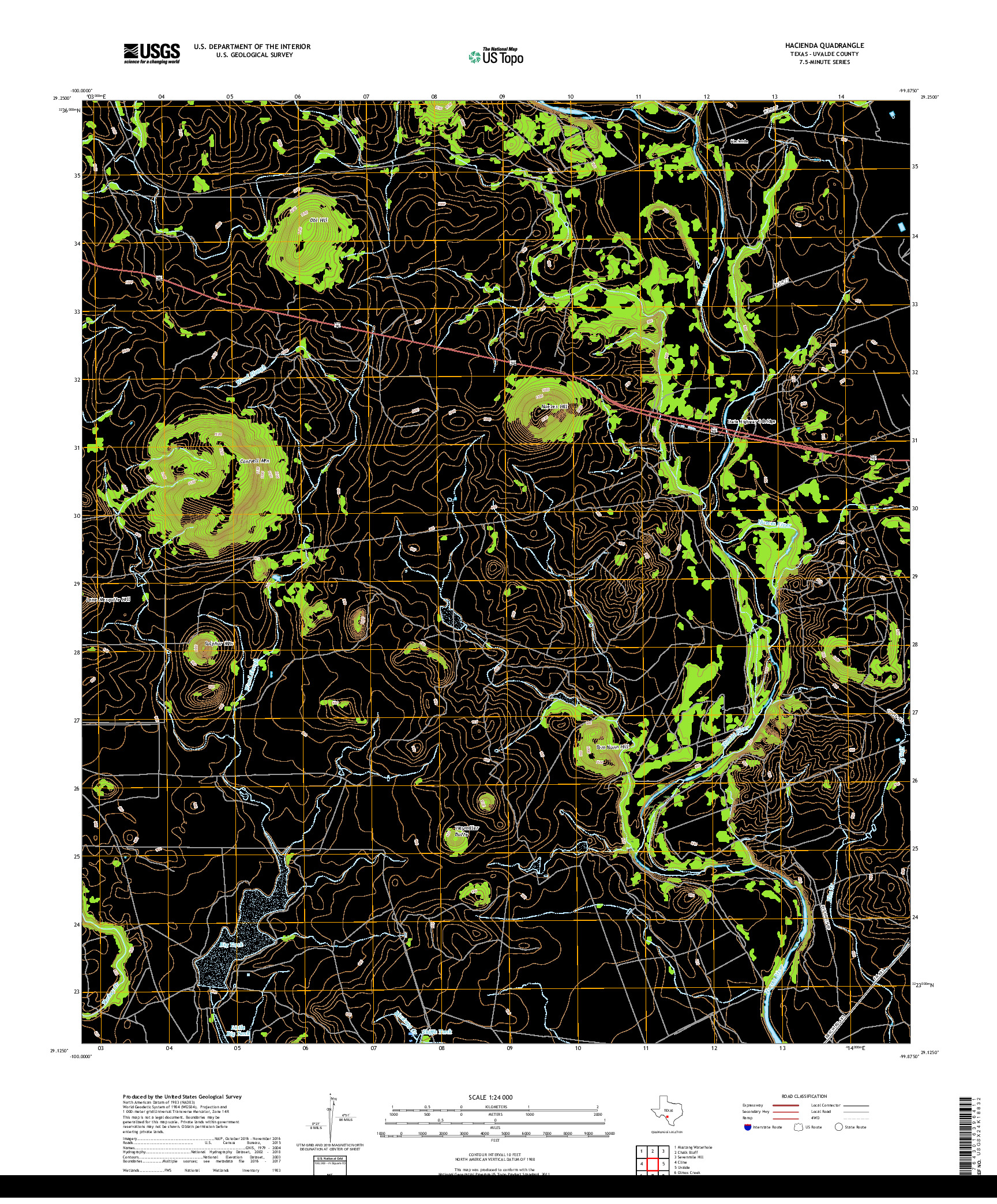 USGS US TOPO 7.5-MINUTE MAP FOR HACIENDA, TX 2019