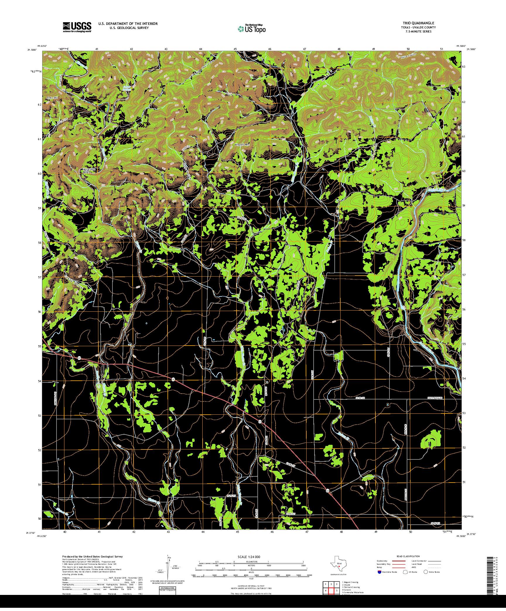 USGS US TOPO 7.5-MINUTE MAP FOR TRIO, TX 2019