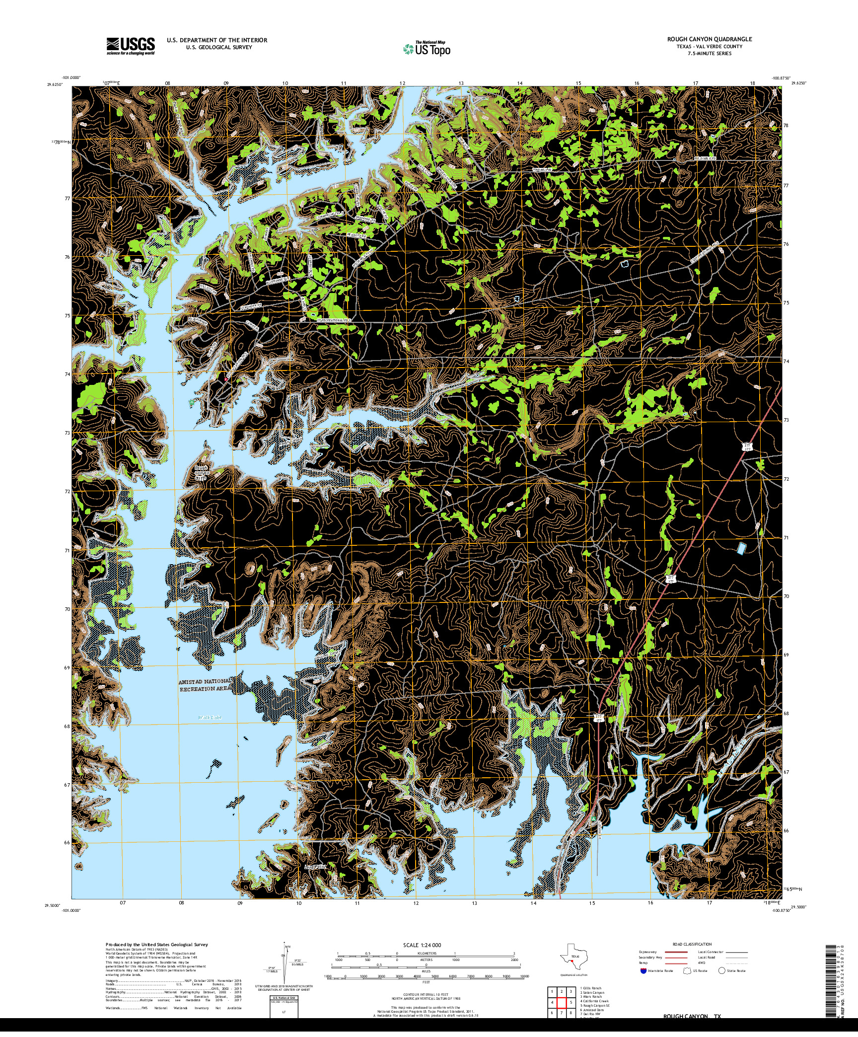 USGS US TOPO 7.5-MINUTE MAP FOR ROUGH CANYON, TX 2019