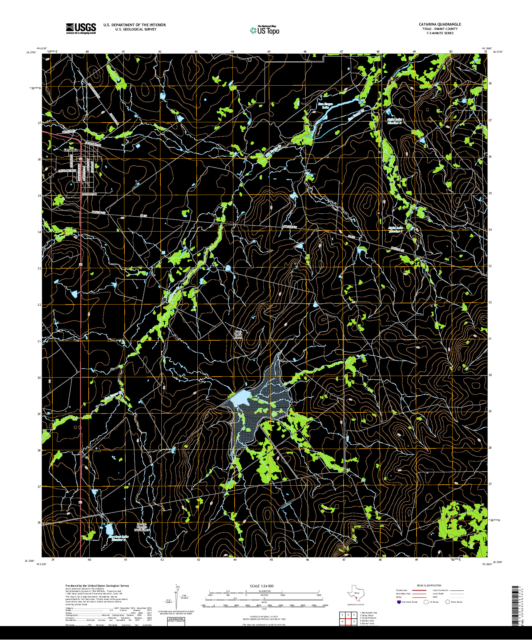 USGS US TOPO 7.5-MINUTE MAP FOR CATARINA, TX 2019