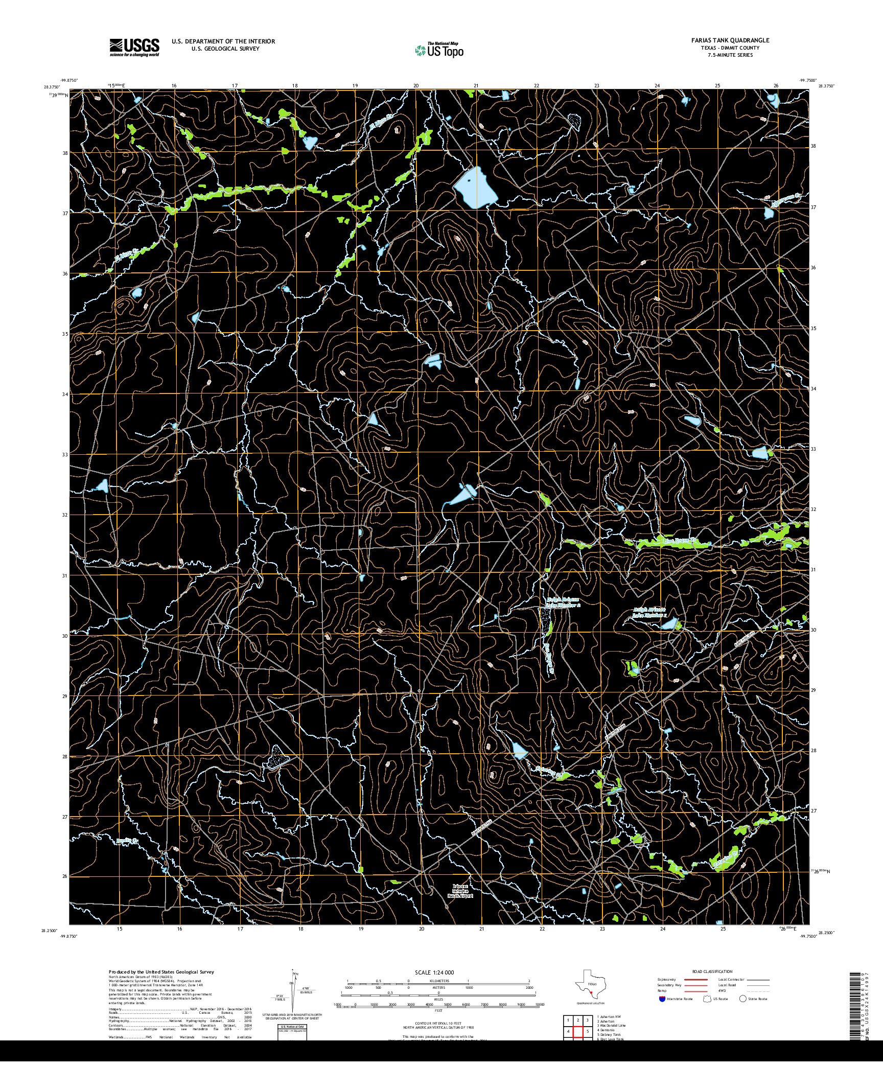 USGS US TOPO 7.5-MINUTE MAP FOR FARIAS TANK, TX 2019