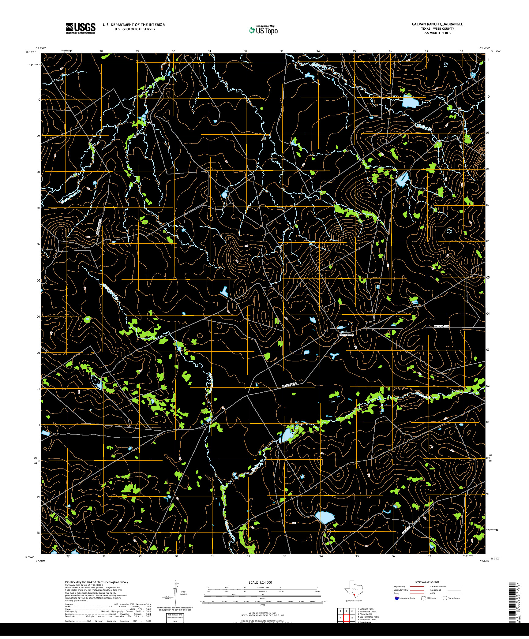 USGS US TOPO 7.5-MINUTE MAP FOR GALVAN RANCH, TX 2019