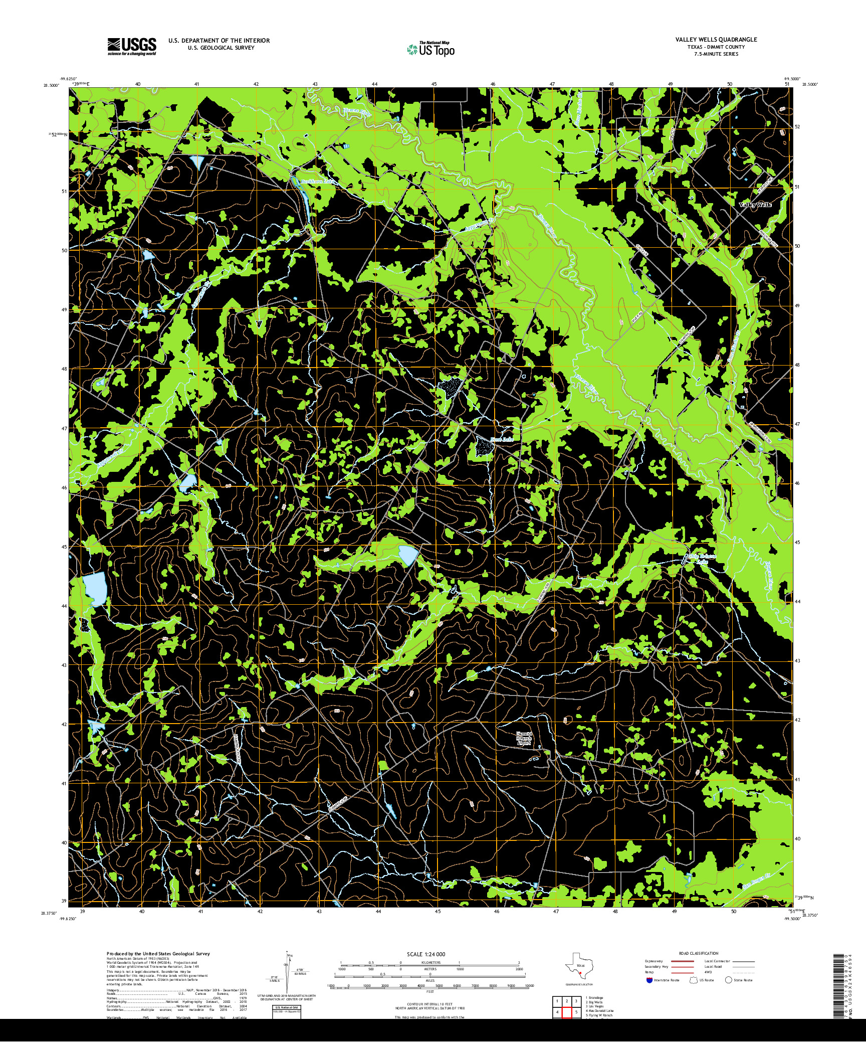 USGS US TOPO 7.5-MINUTE MAP FOR VALLEY WELLS, TX 2019