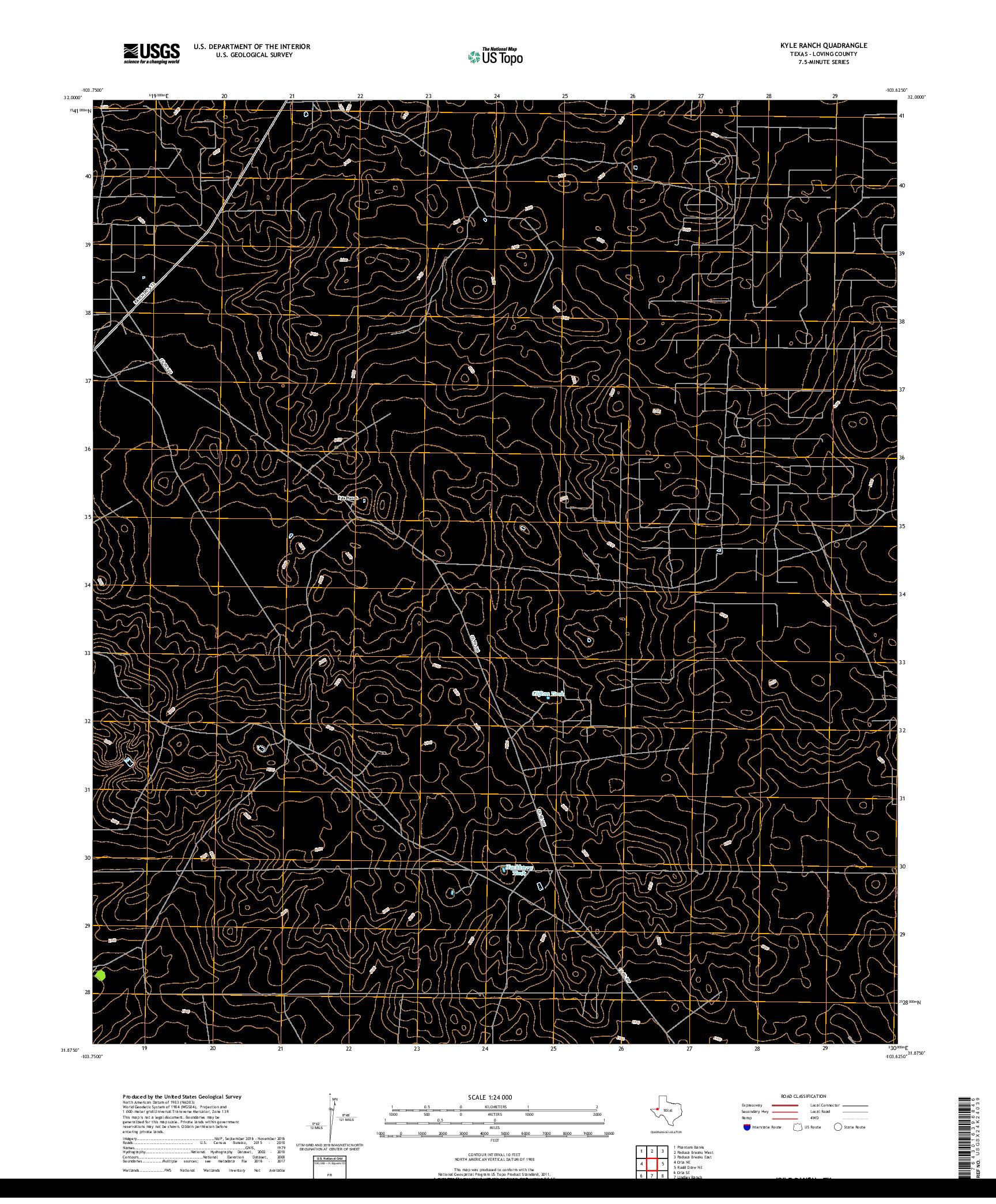 USGS US TOPO 7.5-MINUTE MAP FOR KYLE RANCH, TX 2019