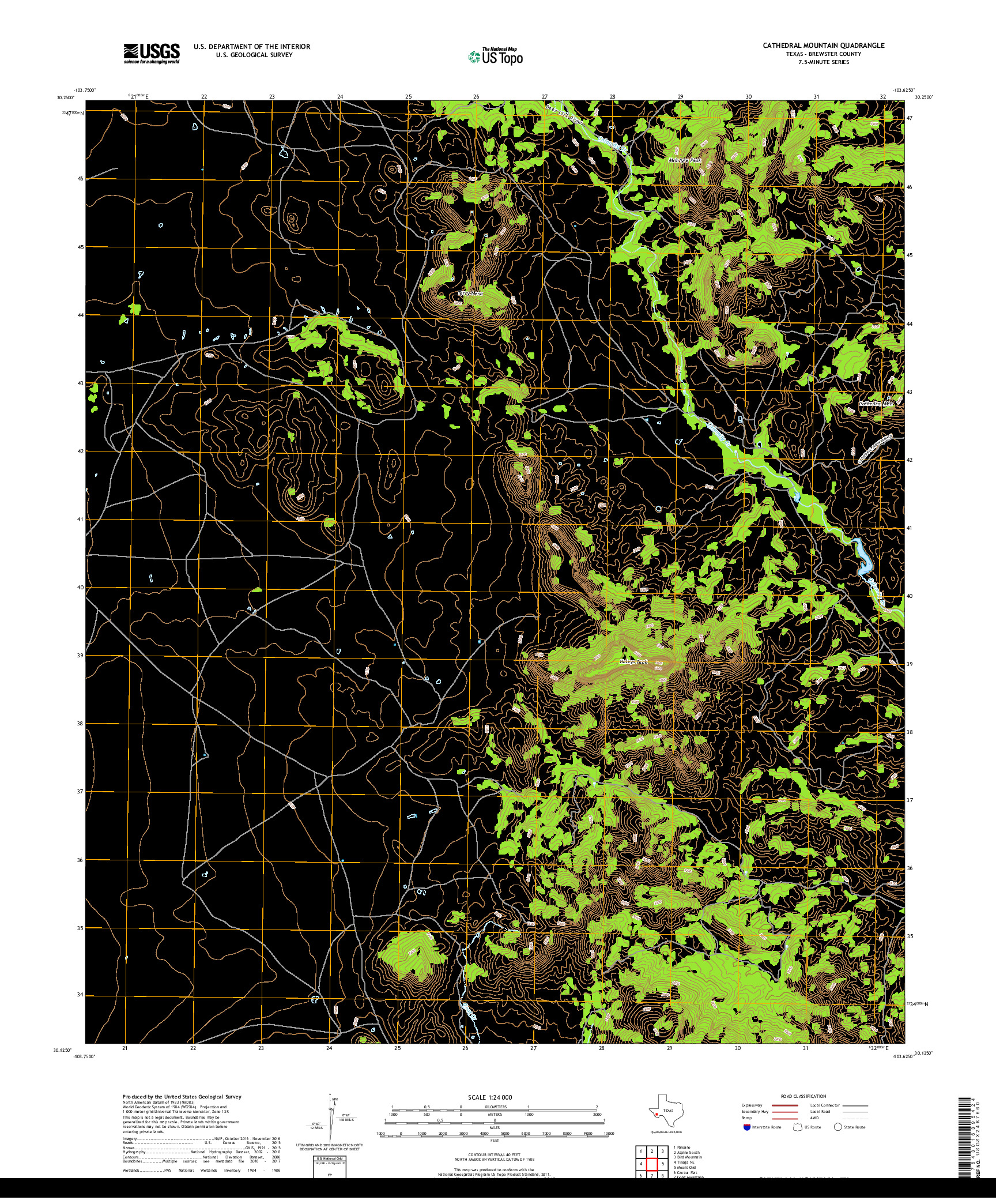 USGS US TOPO 7.5-MINUTE MAP FOR CATHEDRAL MOUNTAIN, TX 2019