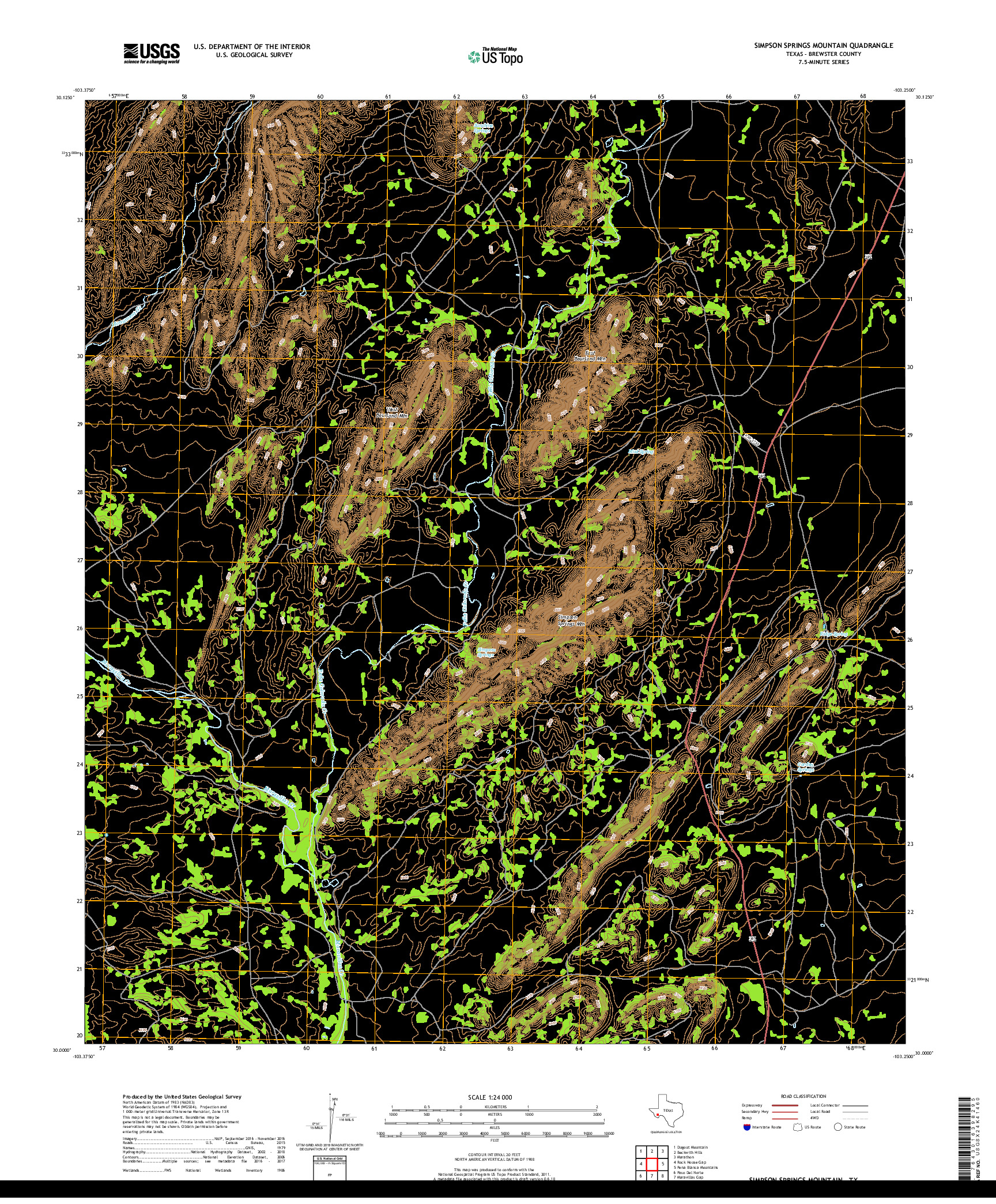 USGS US TOPO 7.5-MINUTE MAP FOR SIMPSON SPRINGS MOUNTAIN, TX 2019