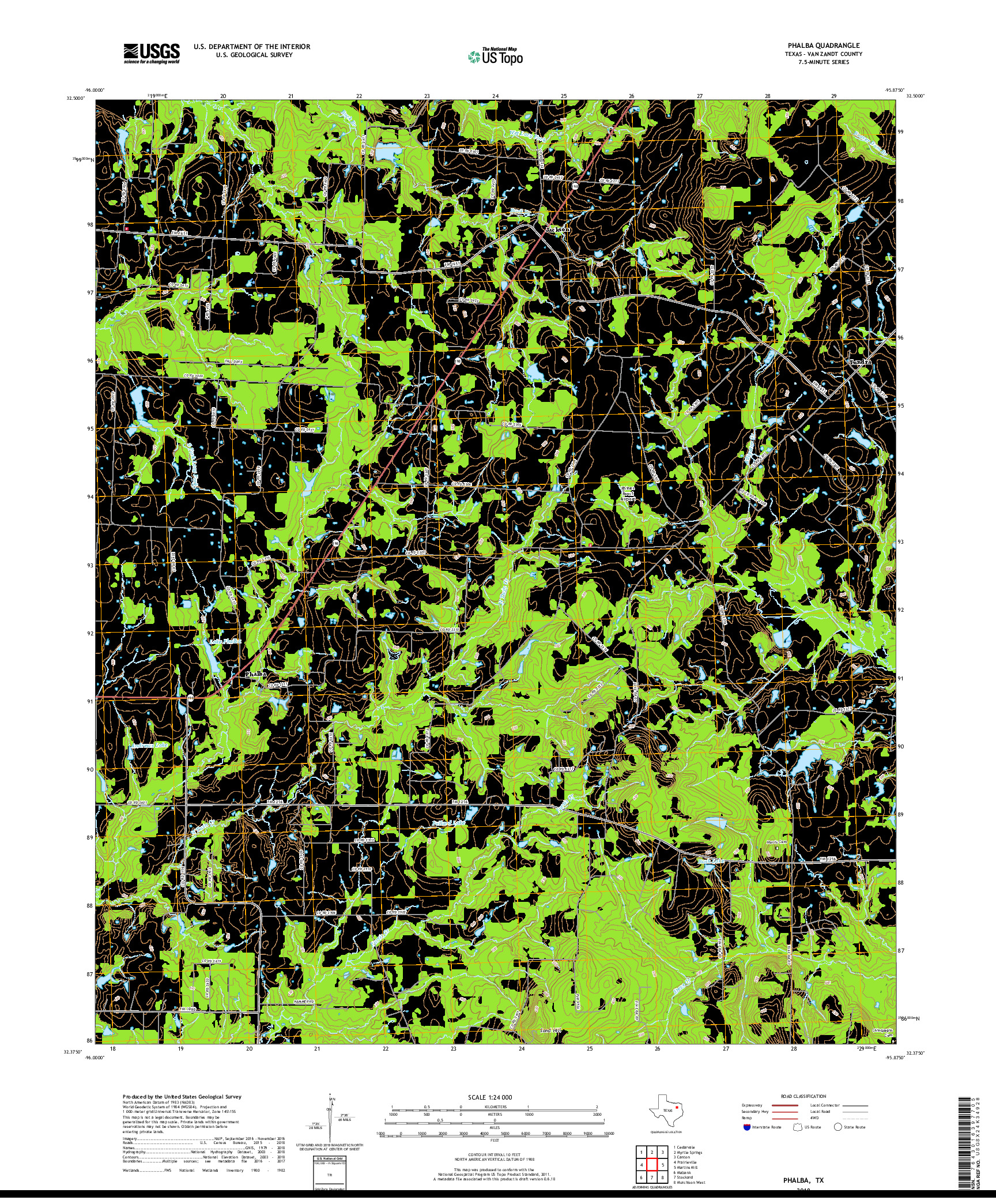 USGS US TOPO 7.5-MINUTE MAP FOR PHALBA, TX 2019