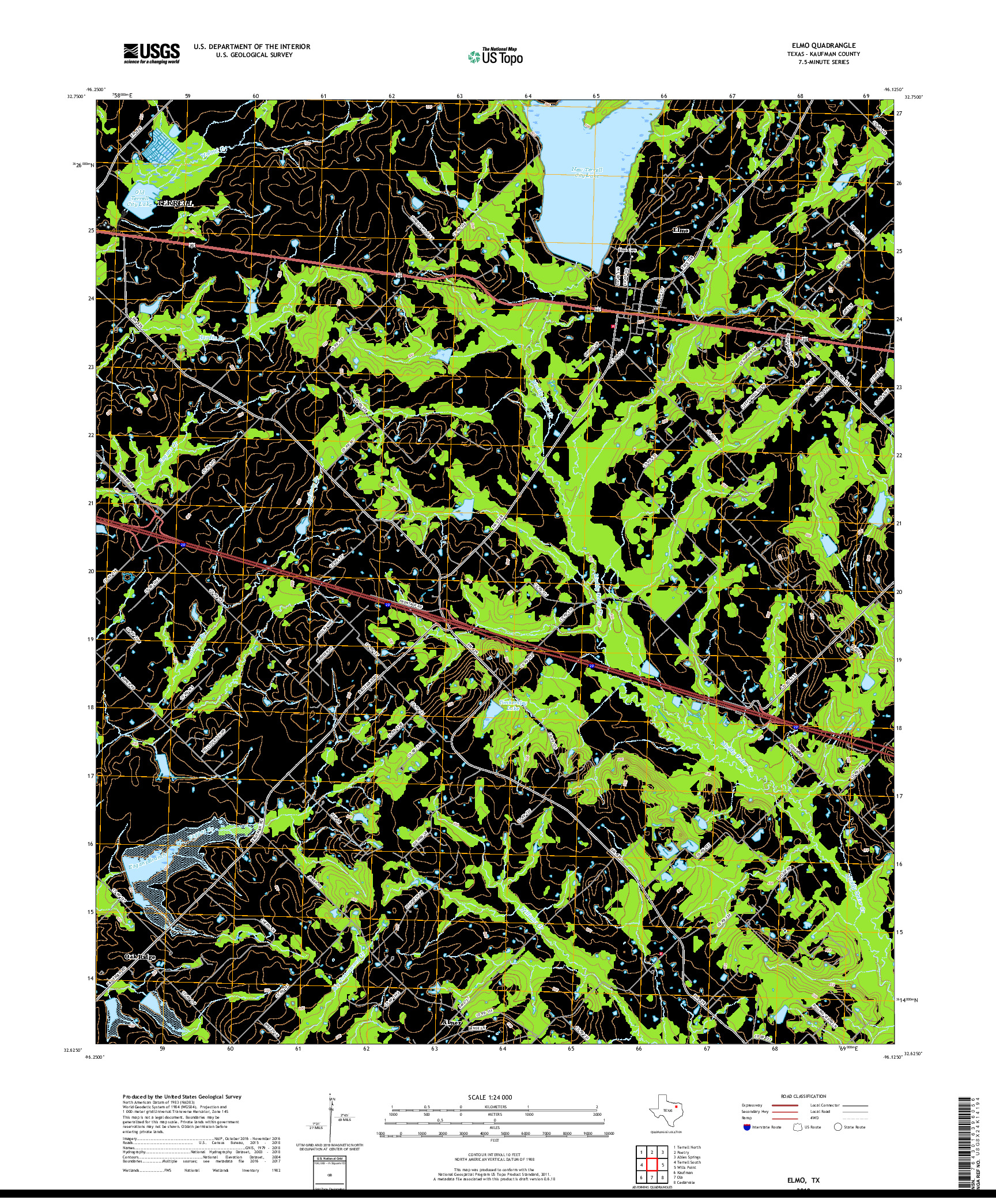 USGS US TOPO 7.5-MINUTE MAP FOR ELMO, TX 2019