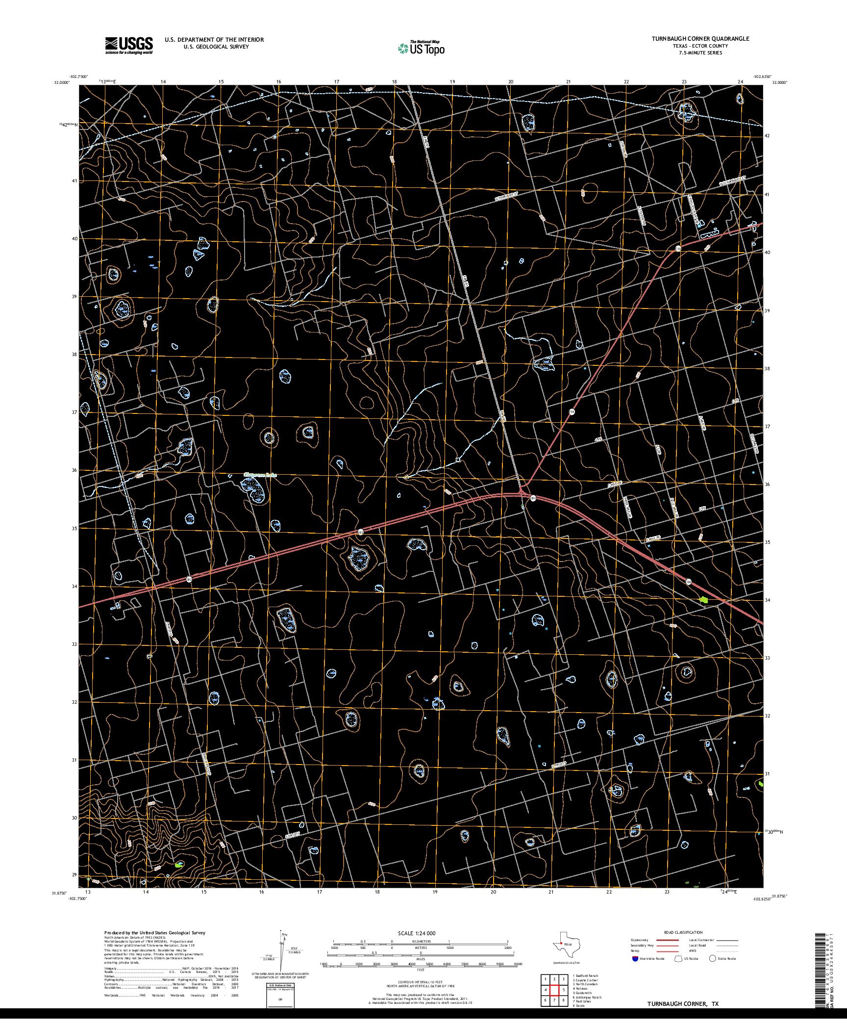 USGS US TOPO 7.5-MINUTE MAP FOR TURNBAUGH CORNER, TX 2019