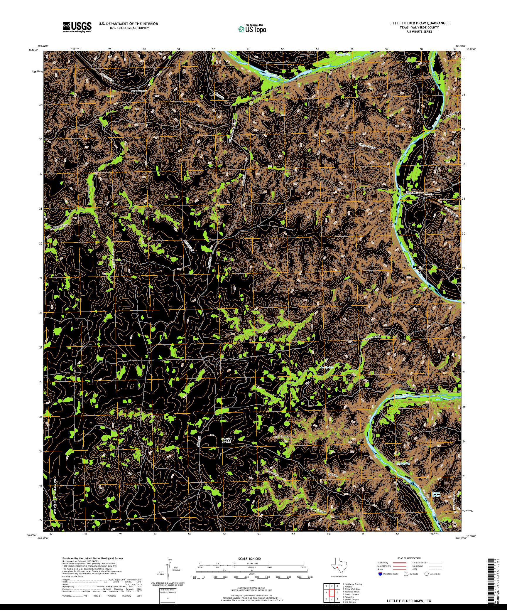 USGS US TOPO 7.5-MINUTE MAP FOR LITTLE FIELDER DRAW, TX 2019