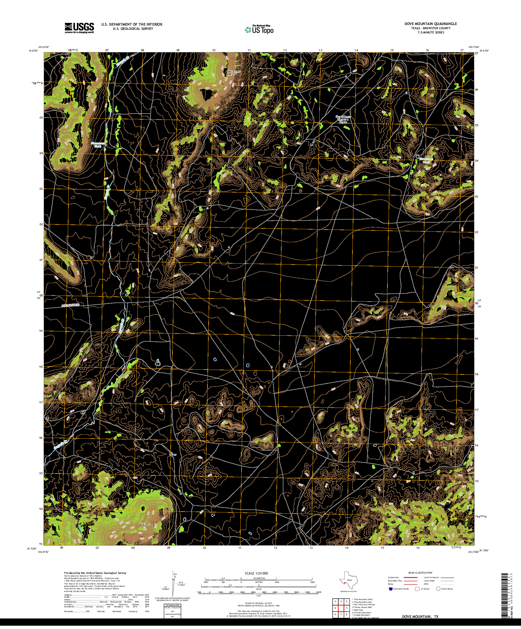 USGS US TOPO 7.5-MINUTE MAP FOR DOVE MOUNTAIN, TX 2019