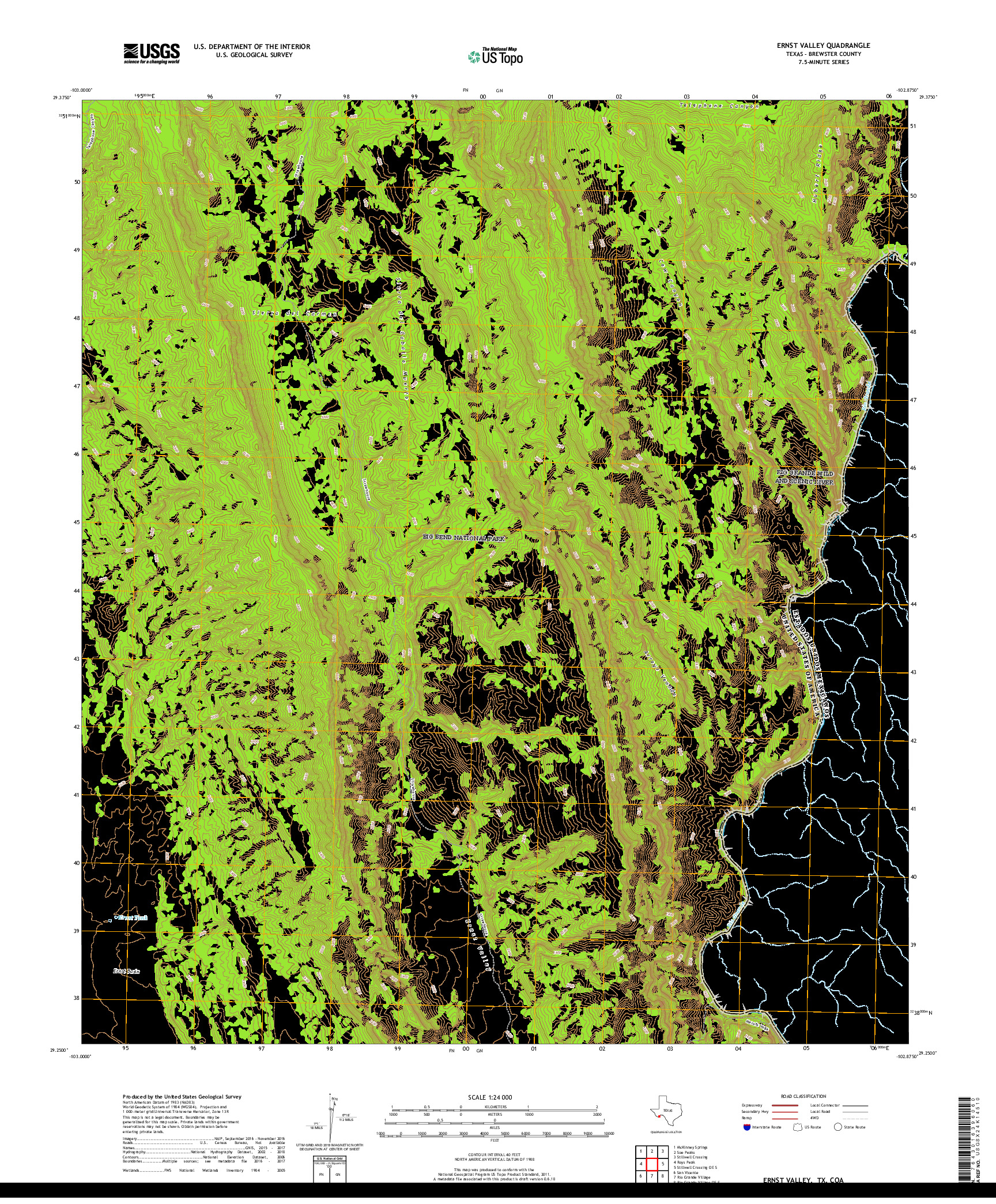 USGS US TOPO 7.5-MINUTE MAP FOR ERNST VALLEY, TX,COA 2019