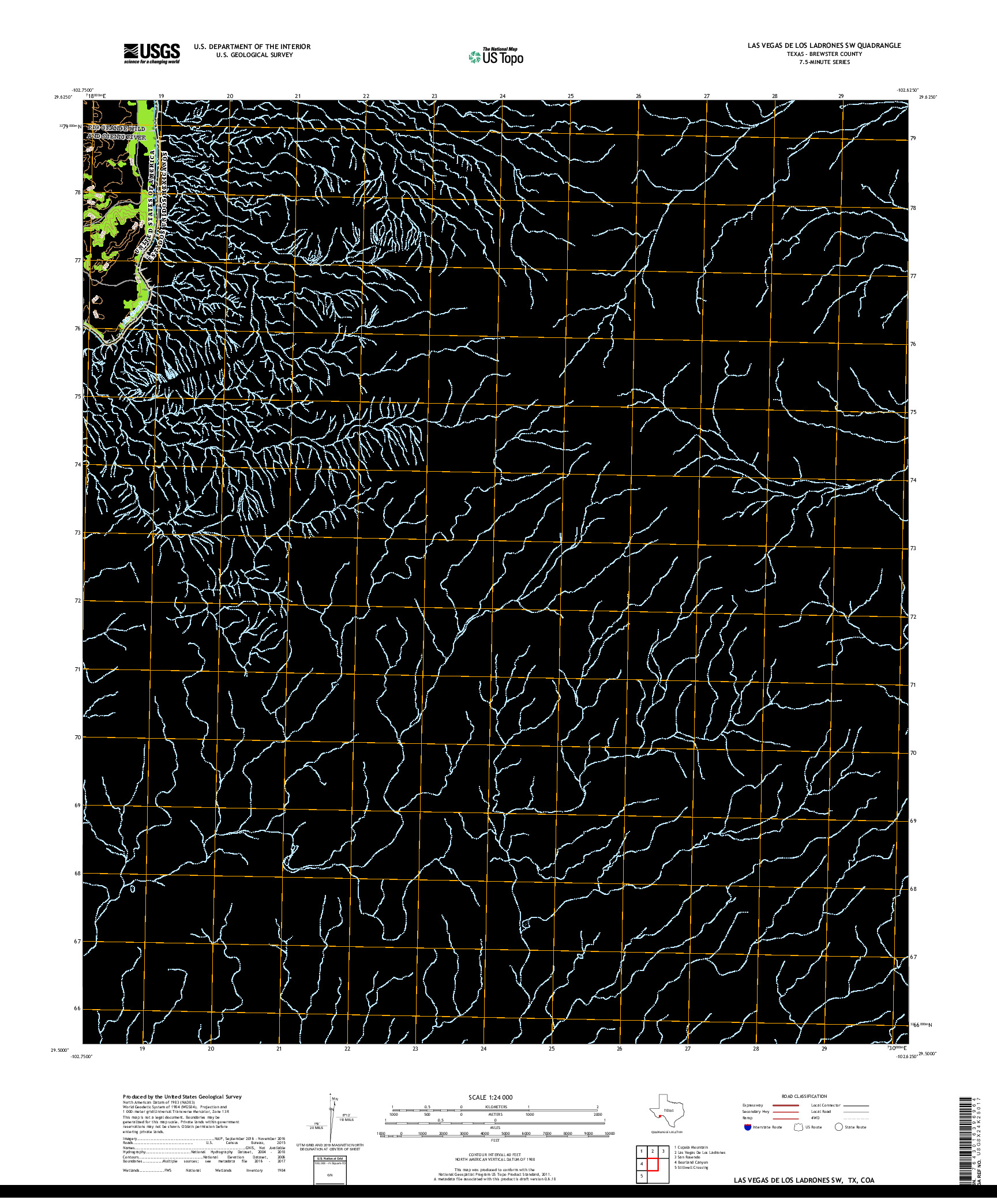 USGS US TOPO 7.5-MINUTE MAP FOR LAS VEGAS DE LOS LADRONES SW, TX,COA 2019