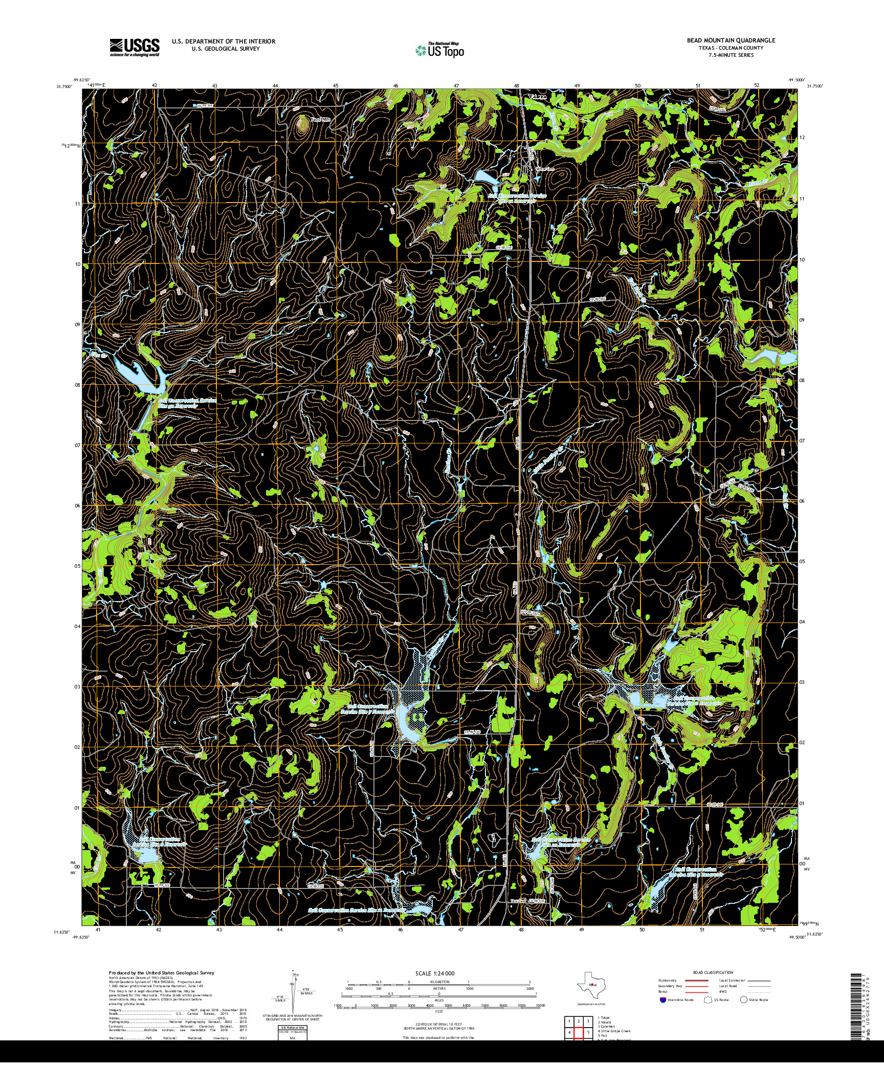 USGS US TOPO 7.5-MINUTE MAP FOR BEAD MOUNTAIN, TX 2019