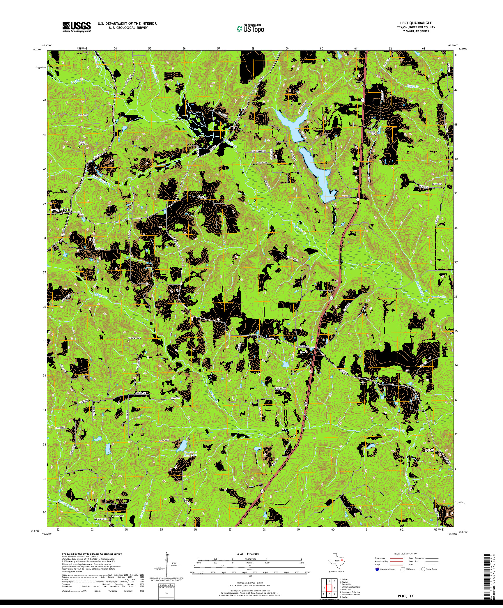 USGS US TOPO 7.5-MINUTE MAP FOR PERT, TX 2019