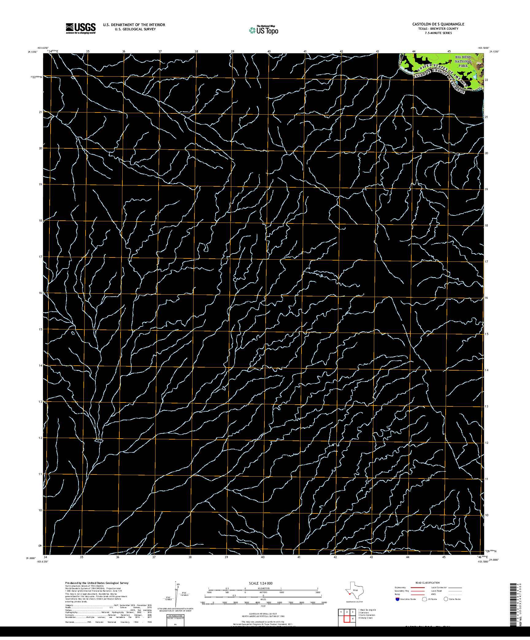 USGS US TOPO 7.5-MINUTE MAP FOR CASTOLON OE S, TX,CHH 2019