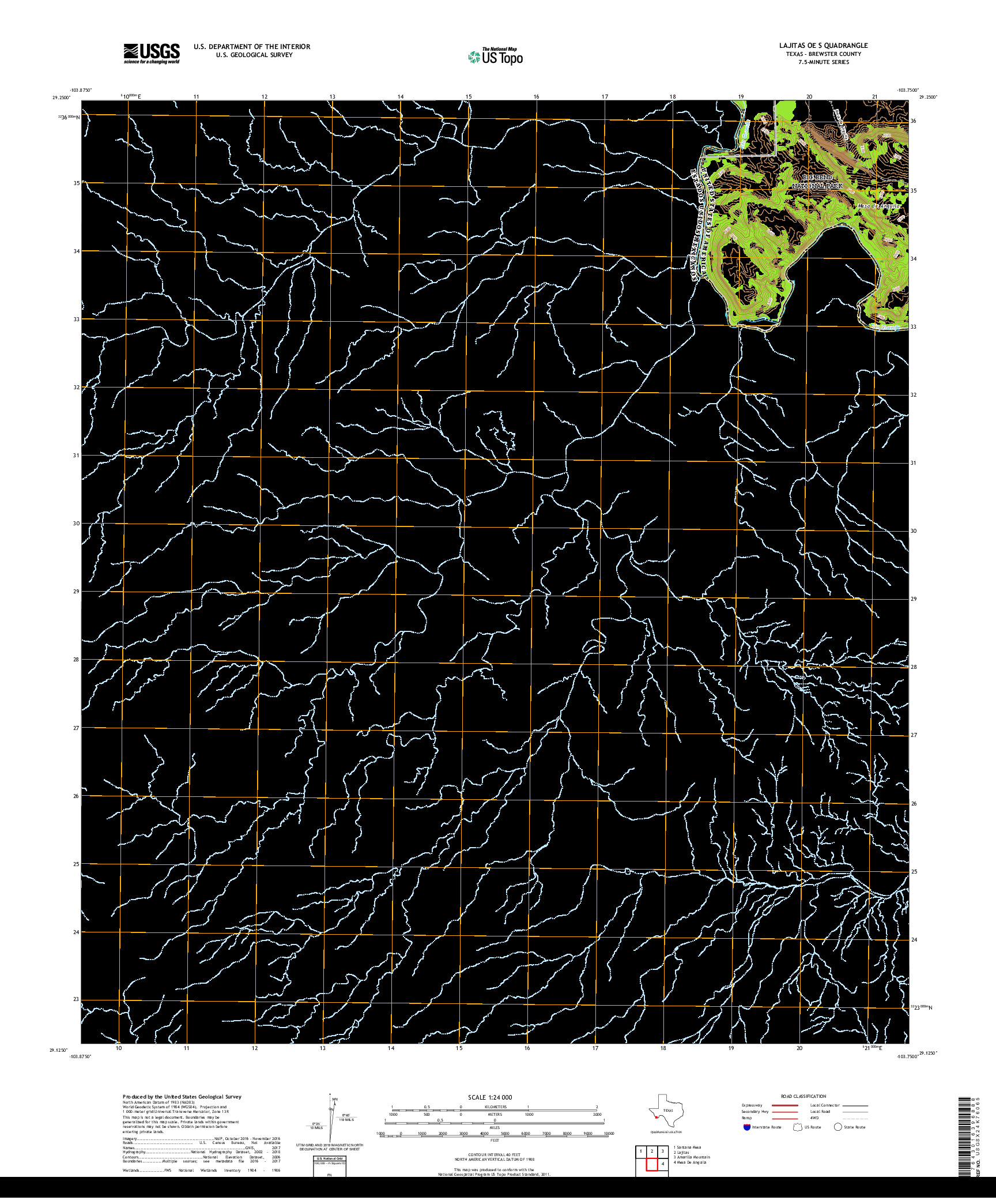 USGS US TOPO 7.5-MINUTE MAP FOR LAJITAS OE S, TX,CHH 2019