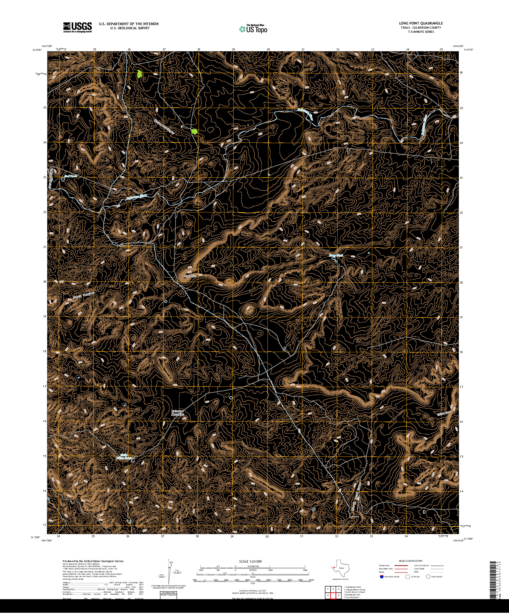 USGS US TOPO 7.5-MINUTE MAP FOR LONG POINT, TX 2019