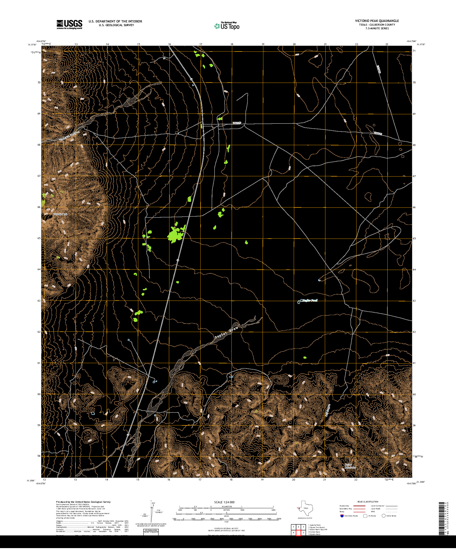 USGS US TOPO 7.5-MINUTE MAP FOR VICTORIO PEAK, TX 2019