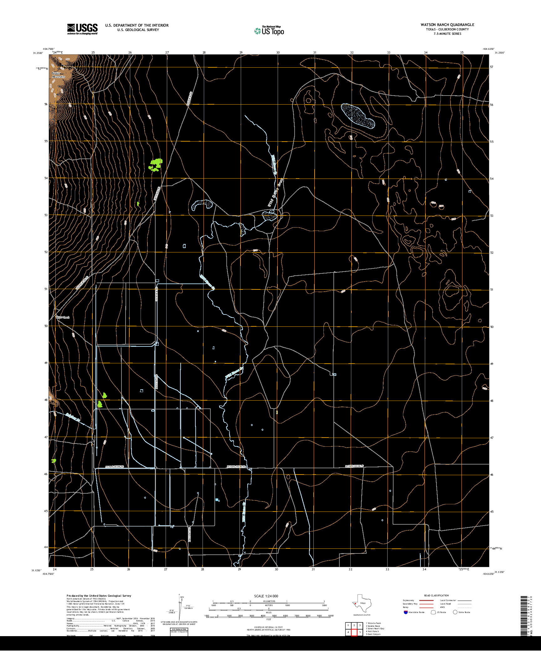 USGS US TOPO 7.5-MINUTE MAP FOR WATSON RANCH, TX 2019