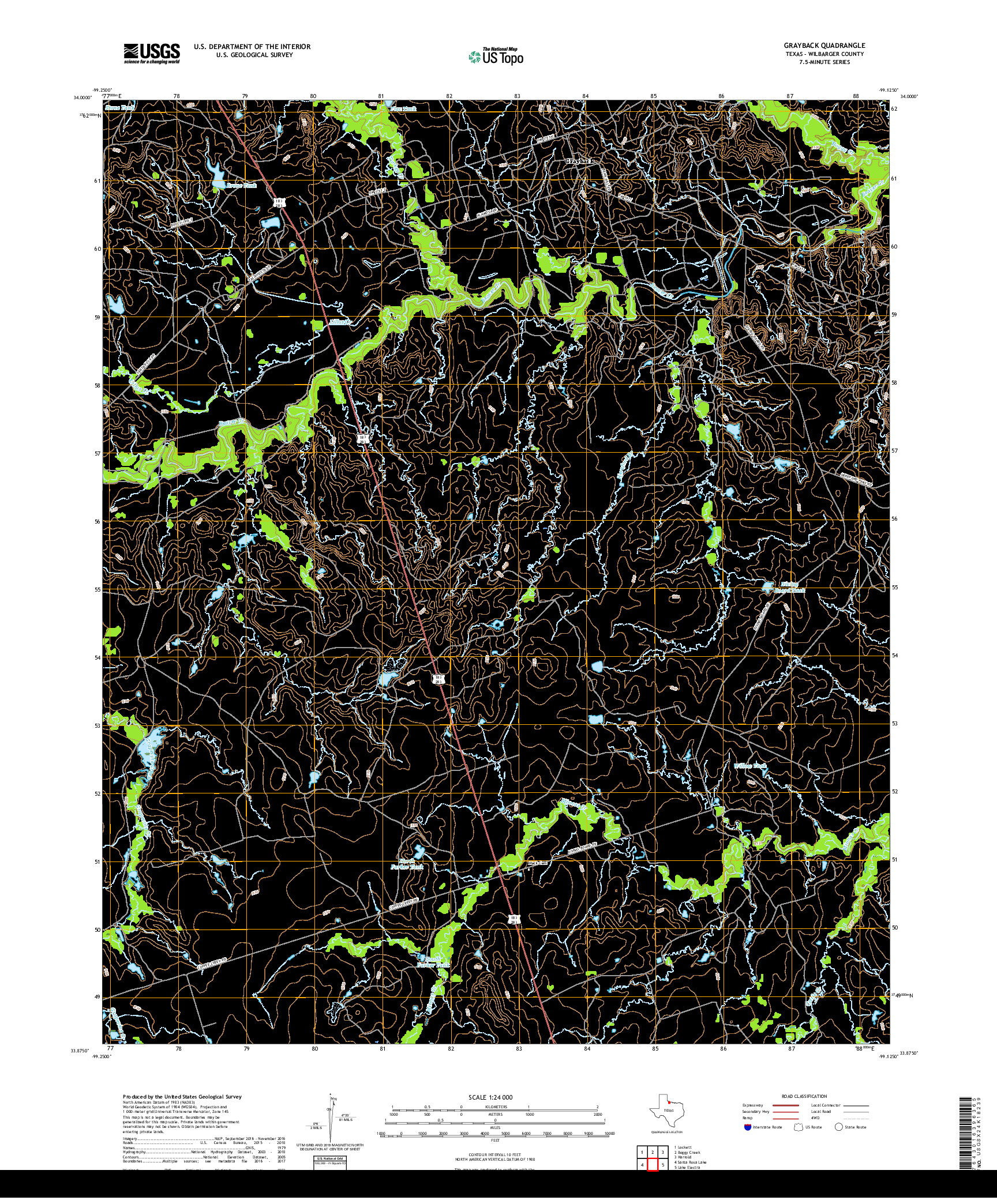 USGS US TOPO 7.5-MINUTE MAP FOR GRAYBACK, TX 2019