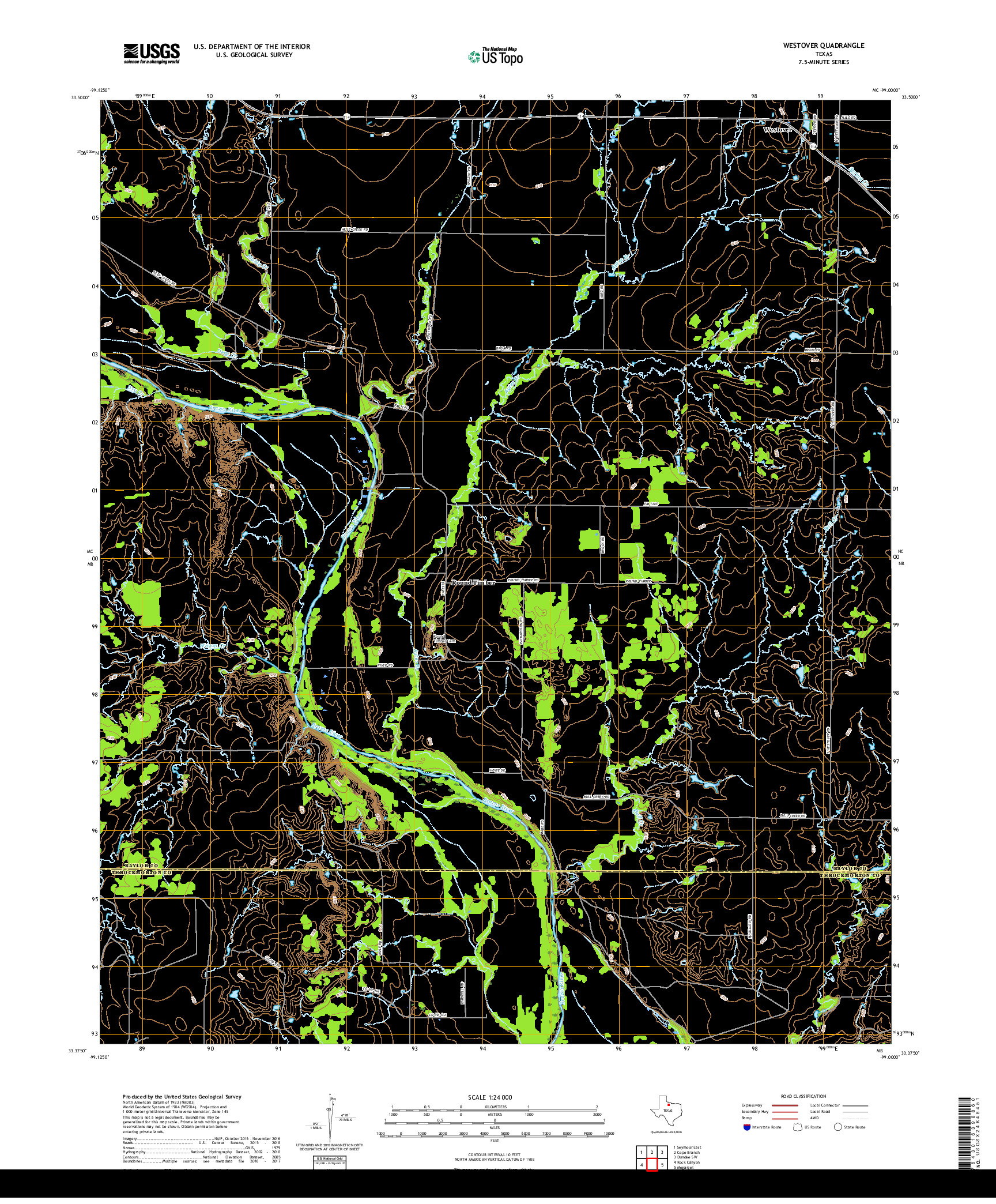 USGS US TOPO 7.5-MINUTE MAP FOR WESTOVER, TX 2019