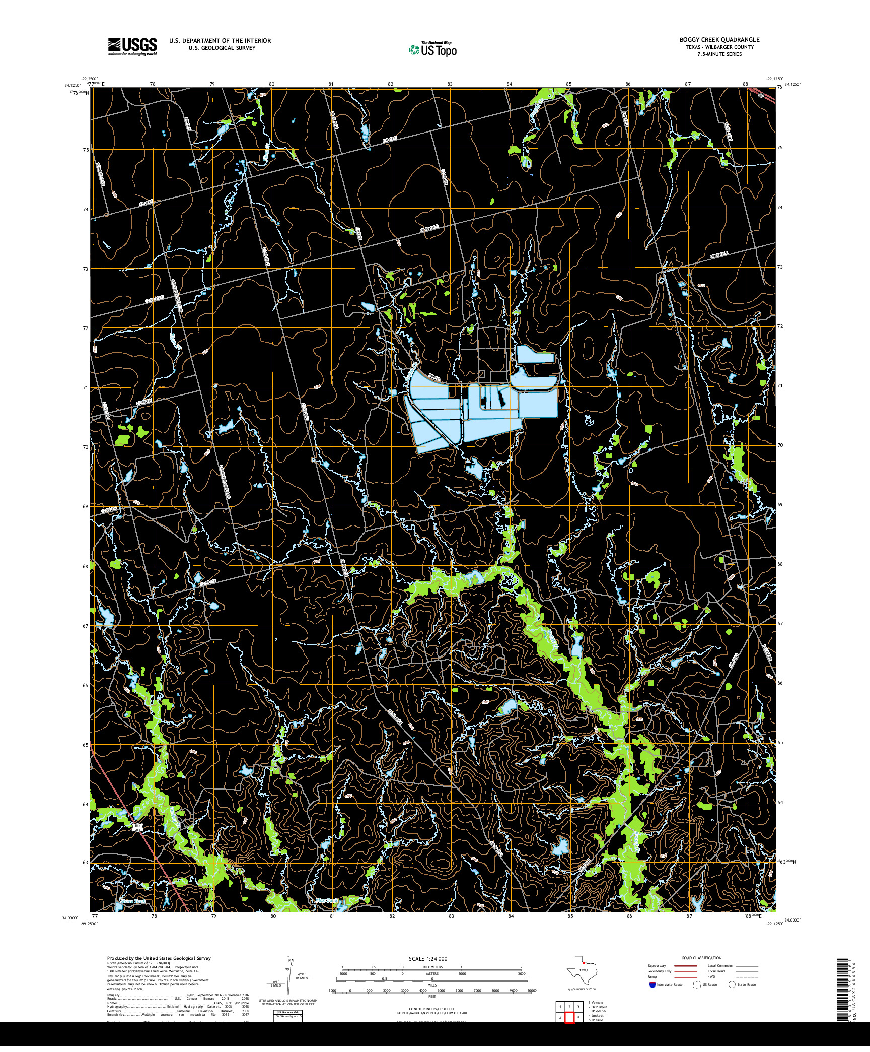 USGS US TOPO 7.5-MINUTE MAP FOR BOGGY CREEK, TX 2019