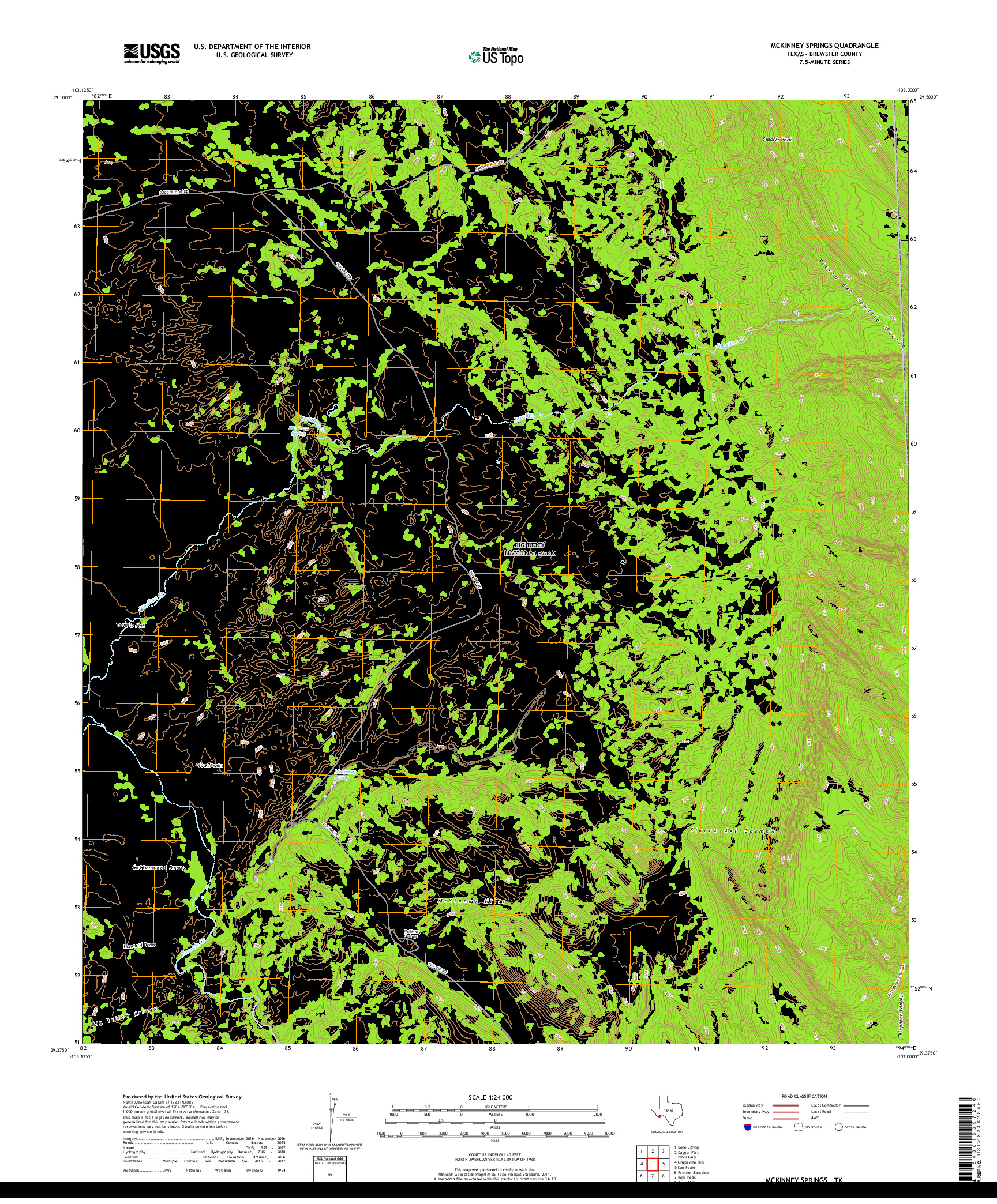 USGS US TOPO 7.5-MINUTE MAP FOR MCKINNEY SPRINGS, TX 2019