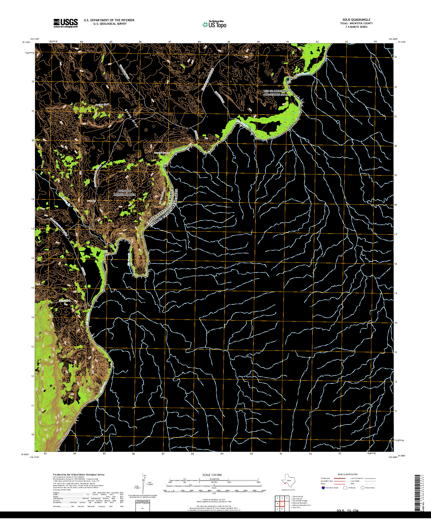 USGS US TOPO 7.5-MINUTE MAP FOR SOLIS, TX,COA 2019