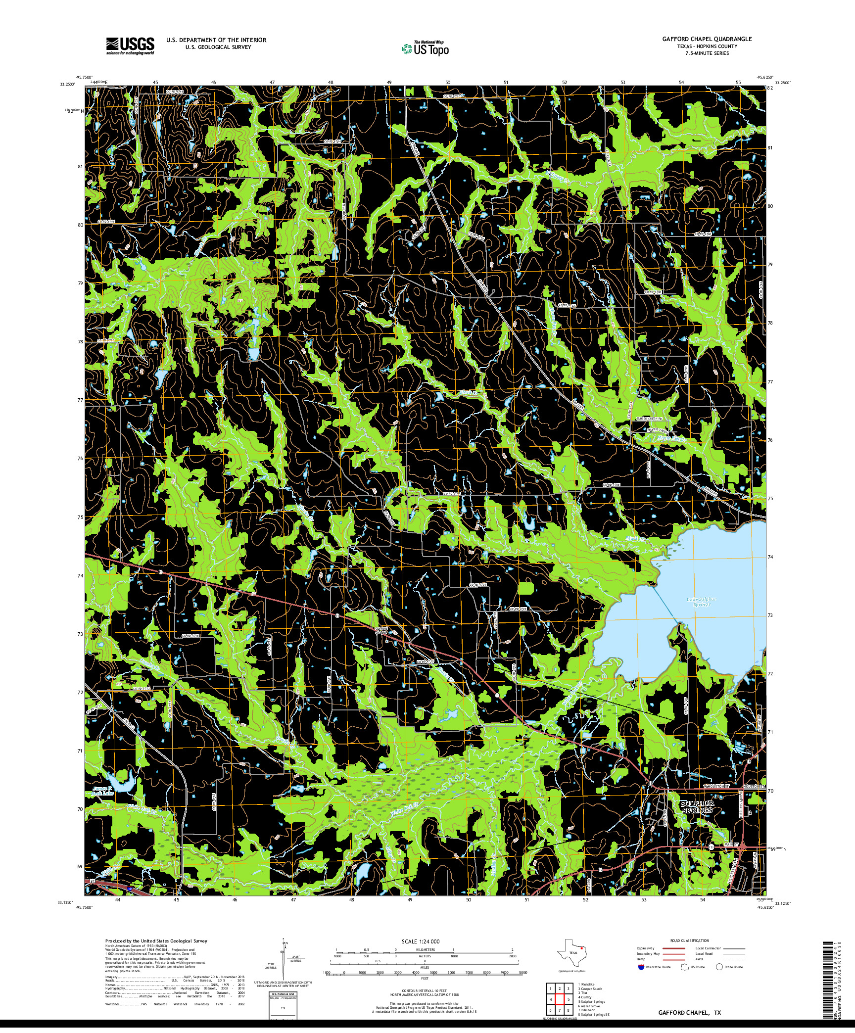 USGS US TOPO 7.5-MINUTE MAP FOR GAFFORD CHAPEL, TX 2019