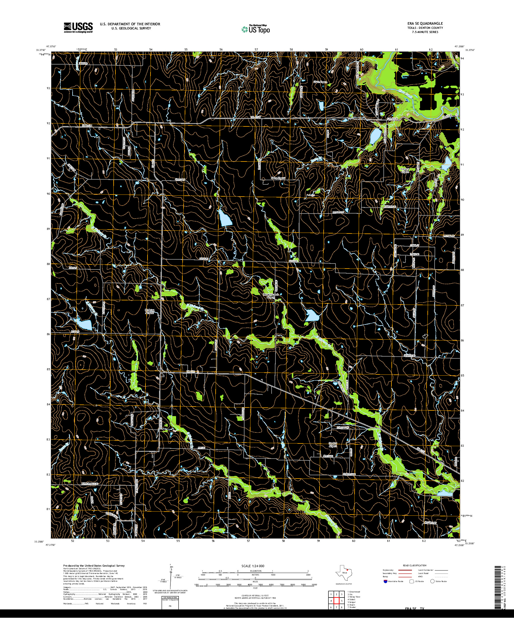 USGS US TOPO 7.5-MINUTE MAP FOR ERA SE, TX 2019