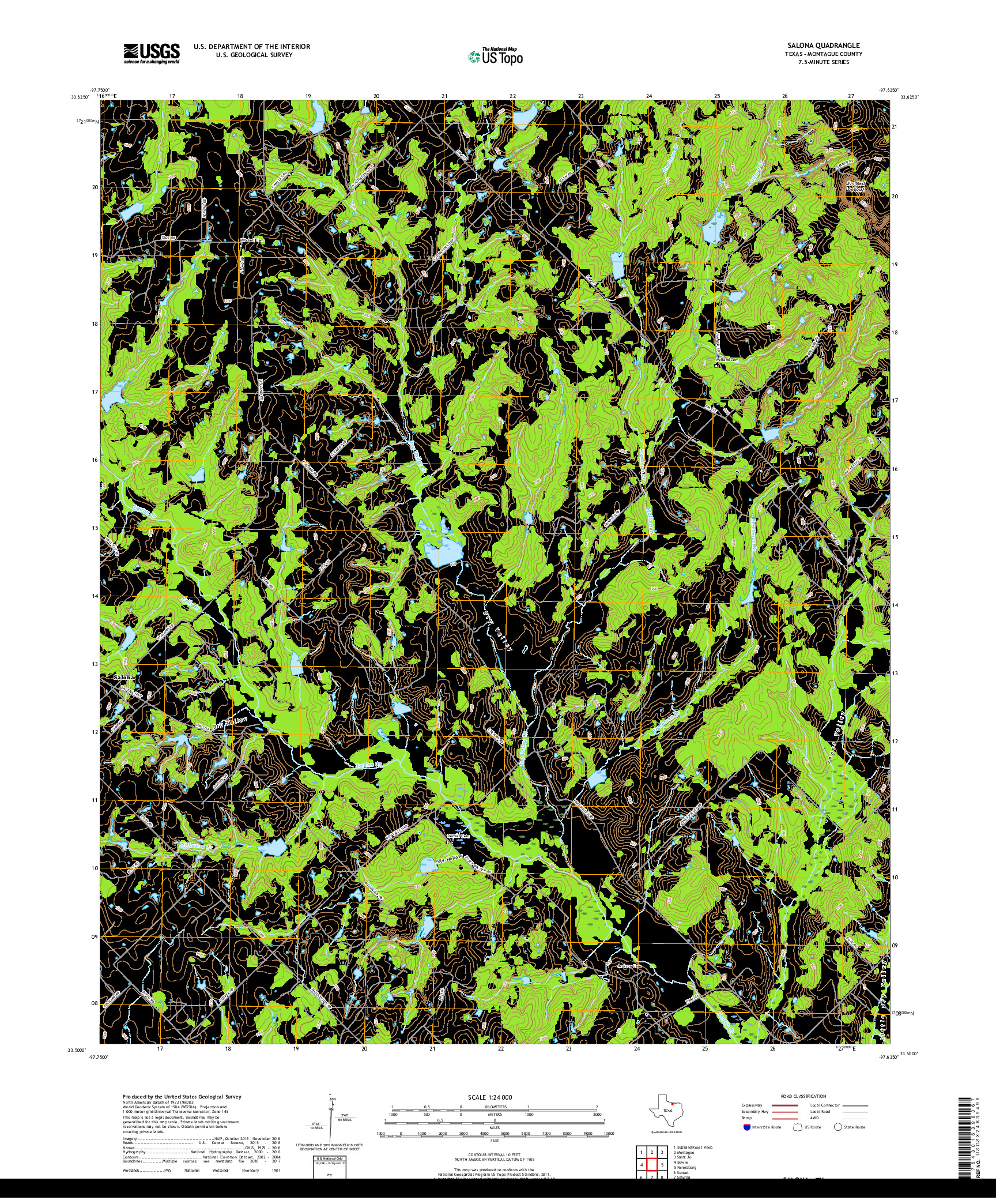 USGS US TOPO 7.5-MINUTE MAP FOR SALONA, TX 2019