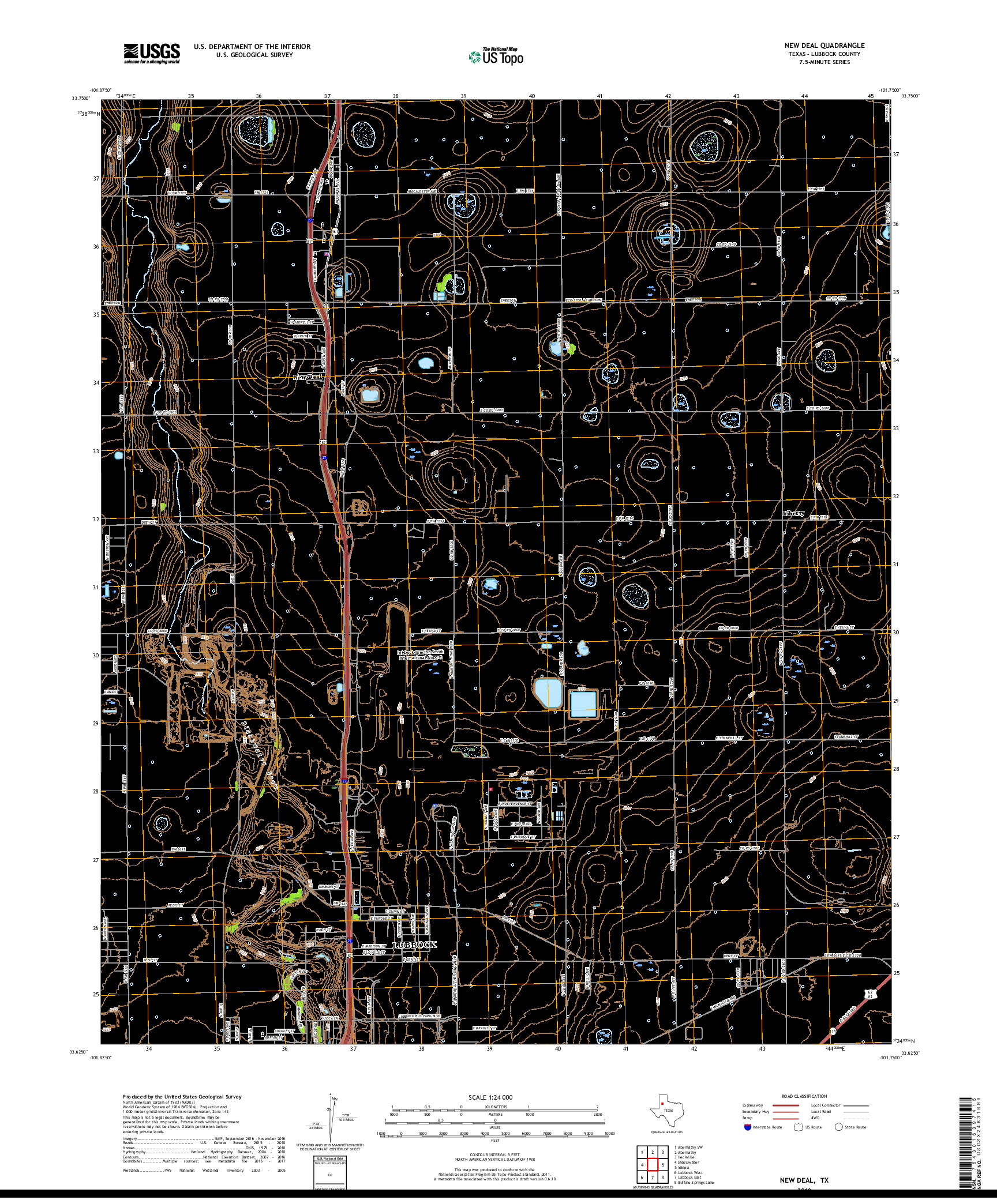 USGS US TOPO 7.5-MINUTE MAP FOR NEW DEAL, TX 2019